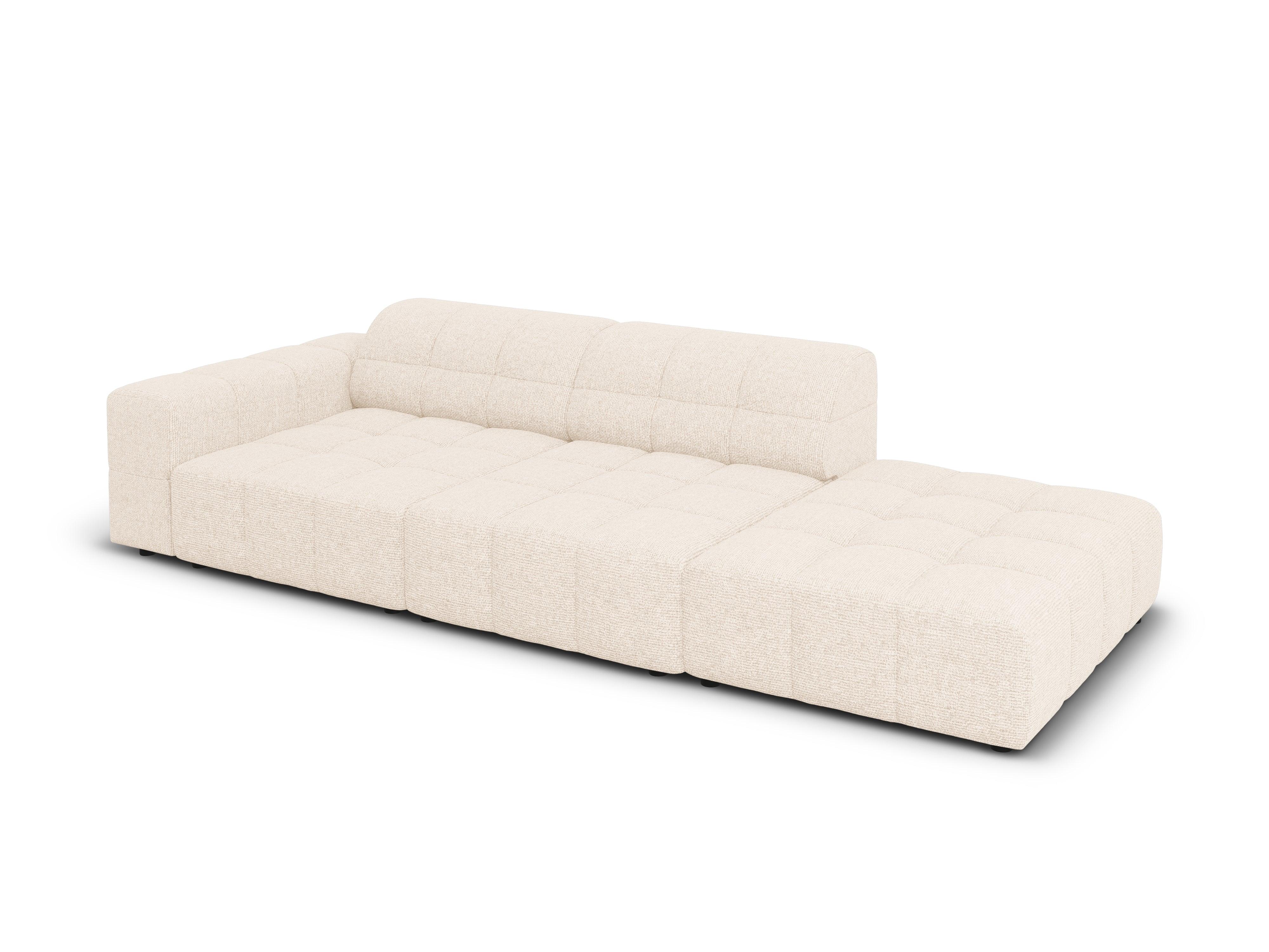Sofa prawostronna 3-osobowa CHICAGO jasnobeżowy szenil Cosmopolitan Design Eye on Design