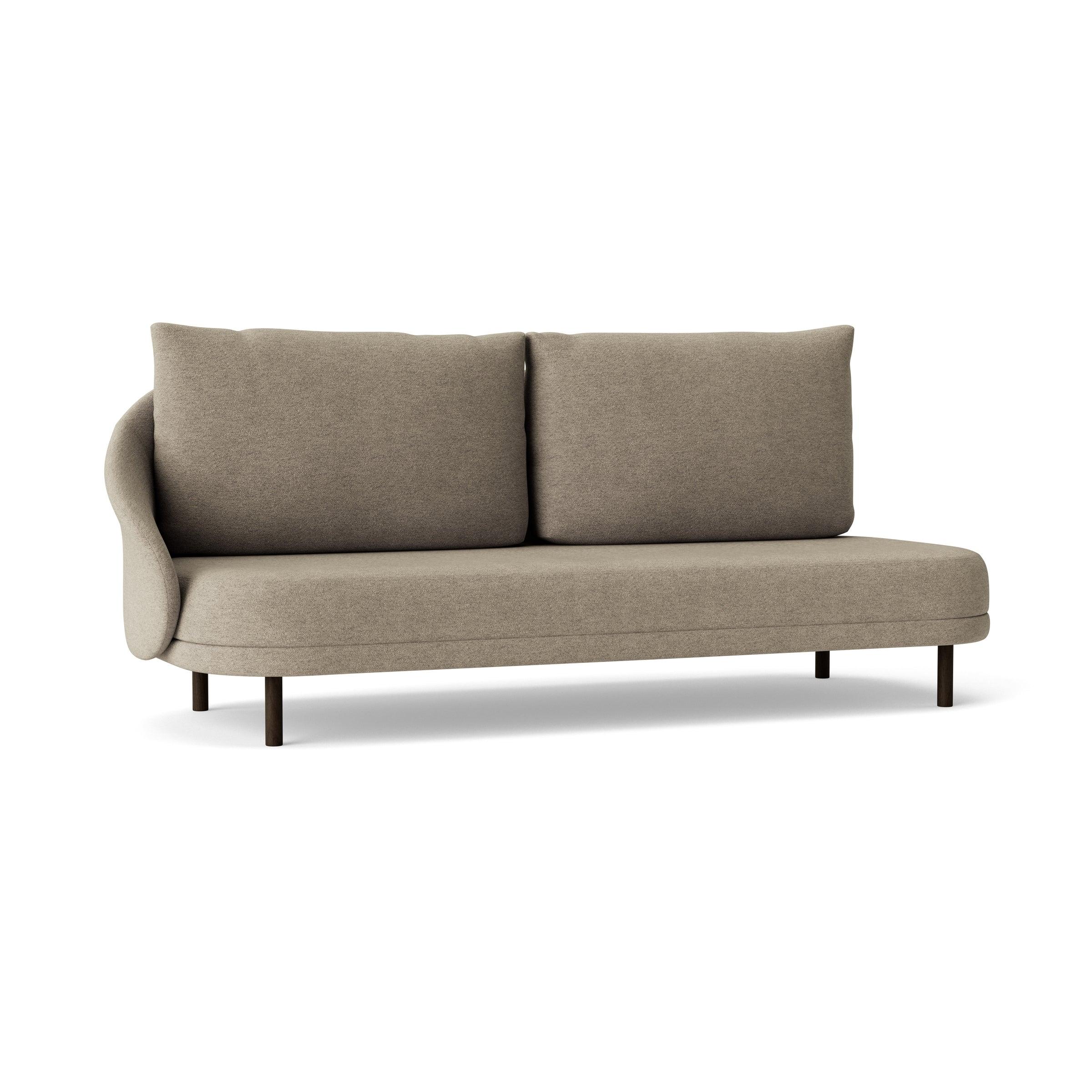 Sofa prawostronna NEW WAVE dębowy NORR11 ciemny dębowy tkanina boucle beżowy Eye on Design