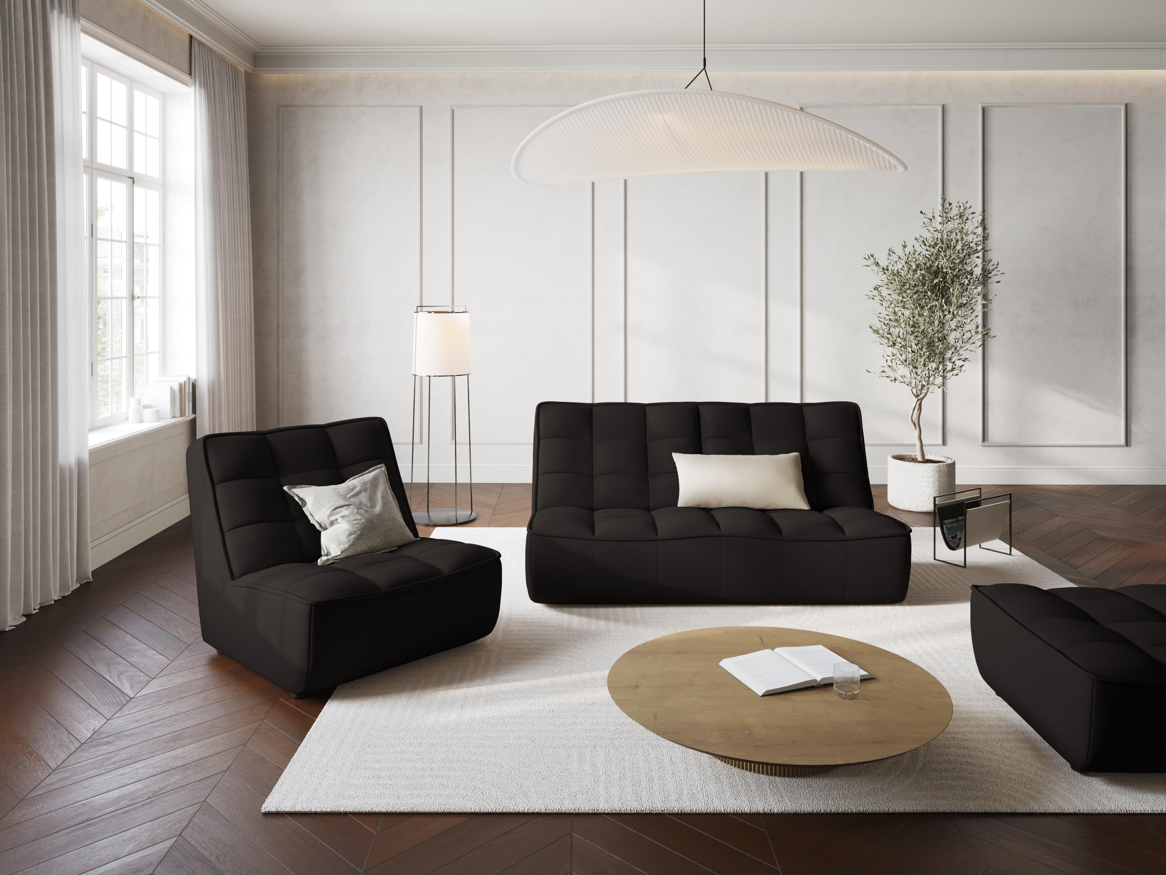 Sofa skórzana 2-osobowa MONI czarny Maison Heritage Eye on Design