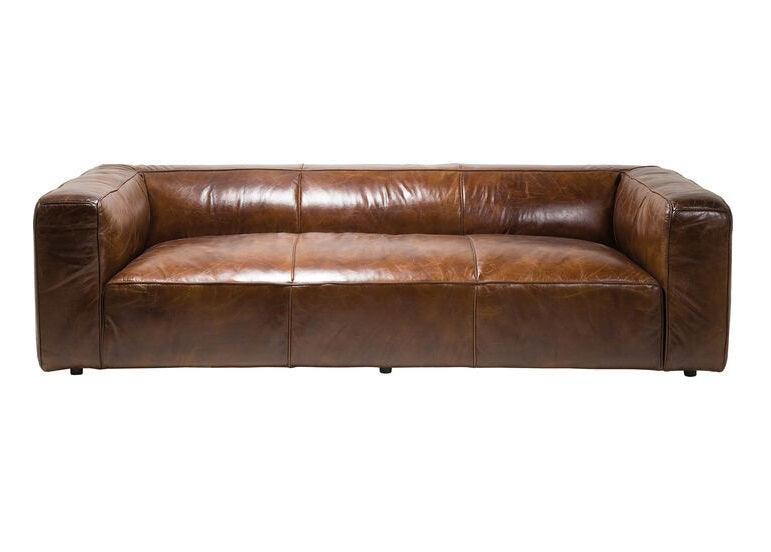 Sofa skórzana 3-osobowa CUBETTO brązowy – Kare Design
