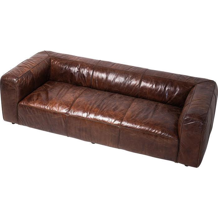 Kanapa skórzana 3-osobowa CUBETTO brązowy – Kare Design