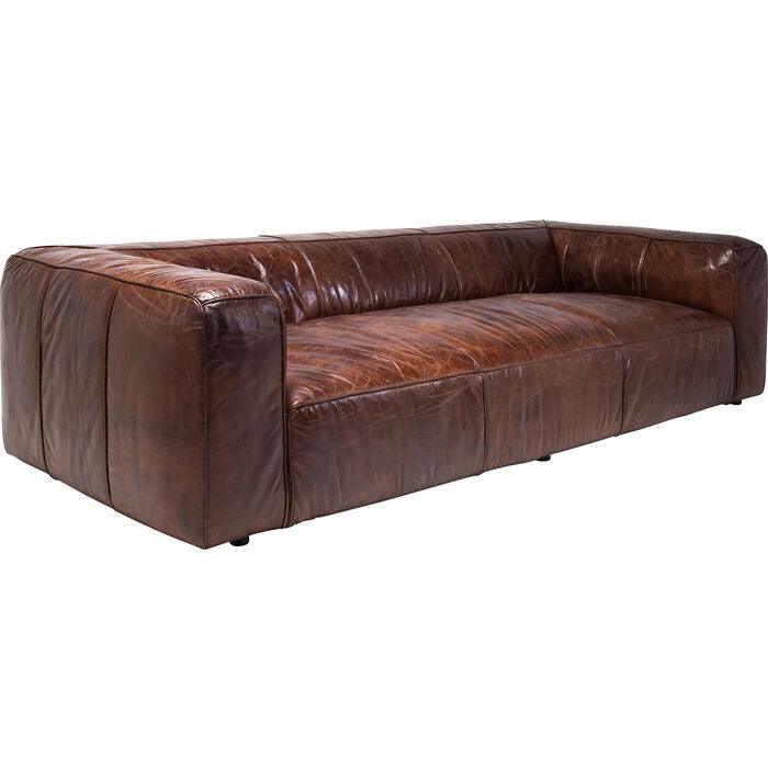 Sofa skórzana 3-osobowa CUBETTO brązowy do salonu – Kare Design