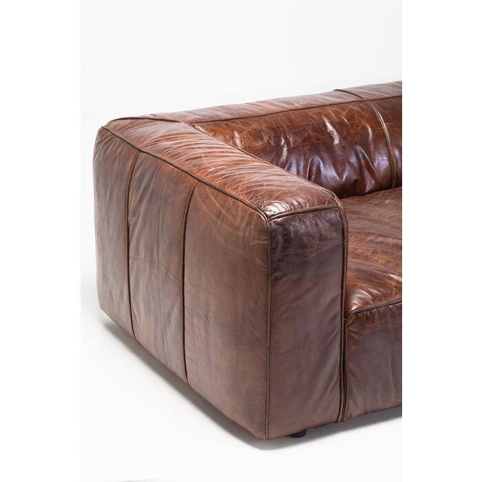 Sofa skórzana 3-osobowa CUBETTO brązowy – skóra, Kare Design