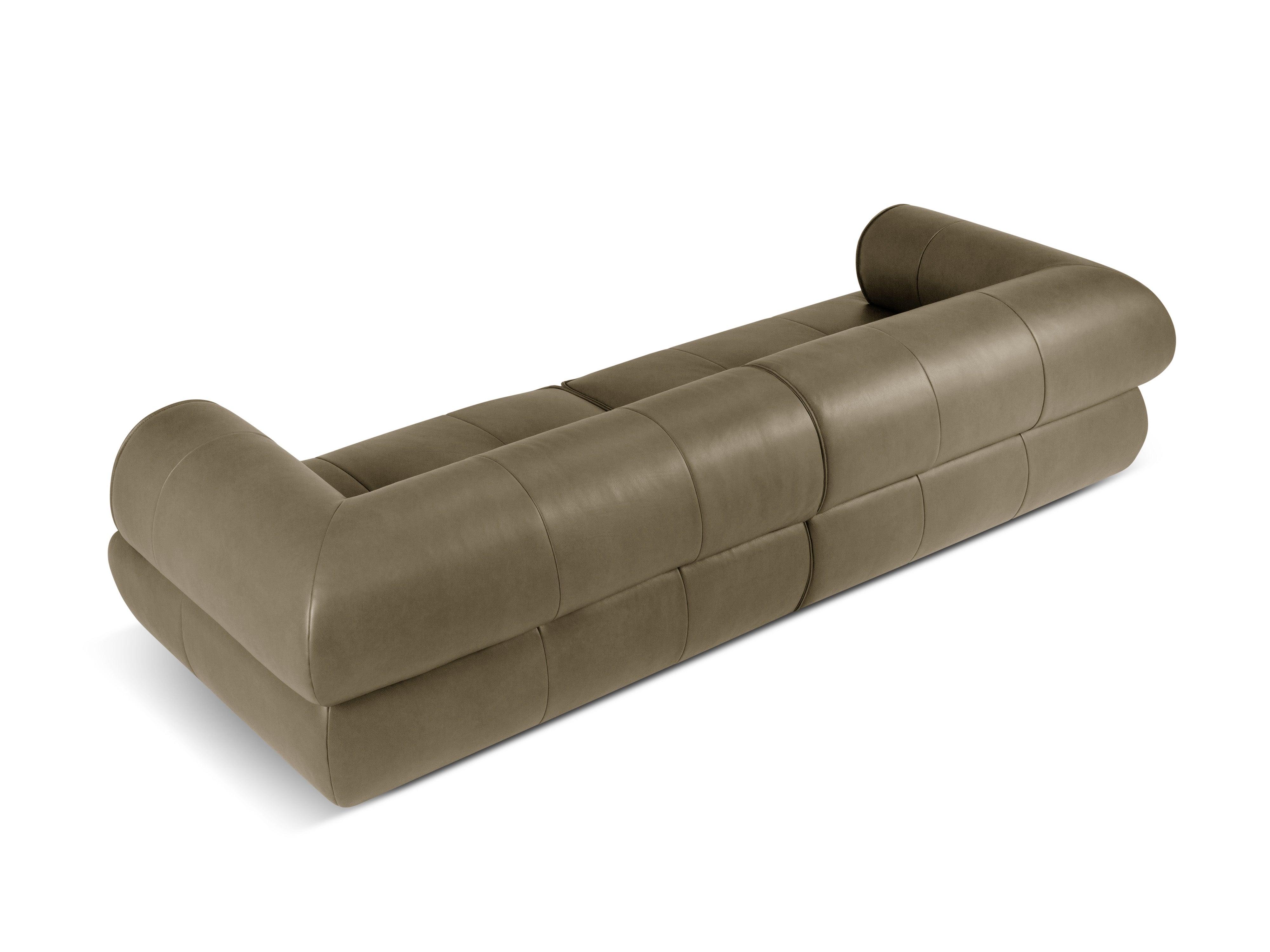 Sofa skórzana 4-osobowa LILY oliwkowy Maison Heritage Eye on Design