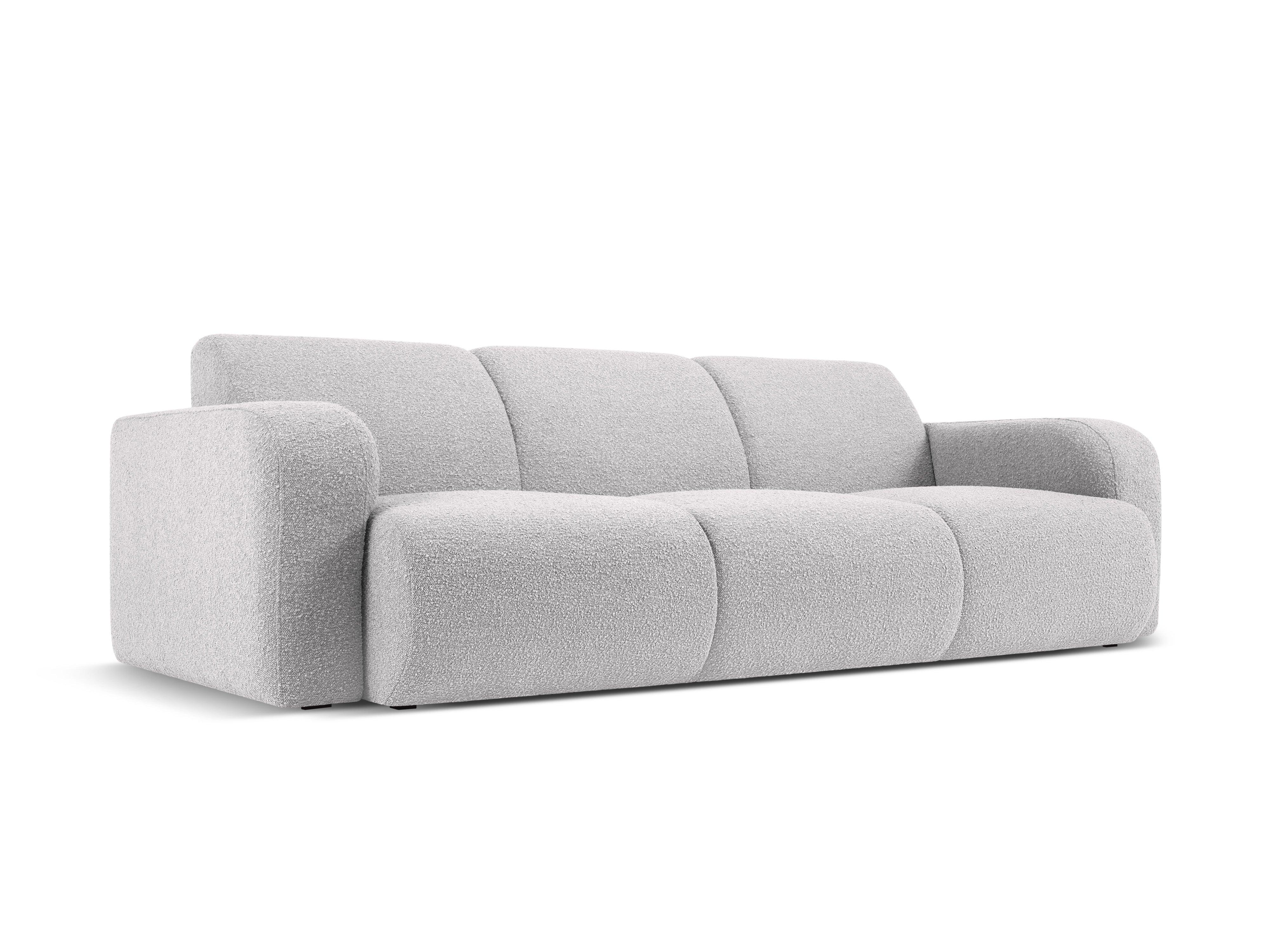 Sofa w tkaninie boucle 3-osobowa LOLA jasnoszary Windsor & Co Eye on Design