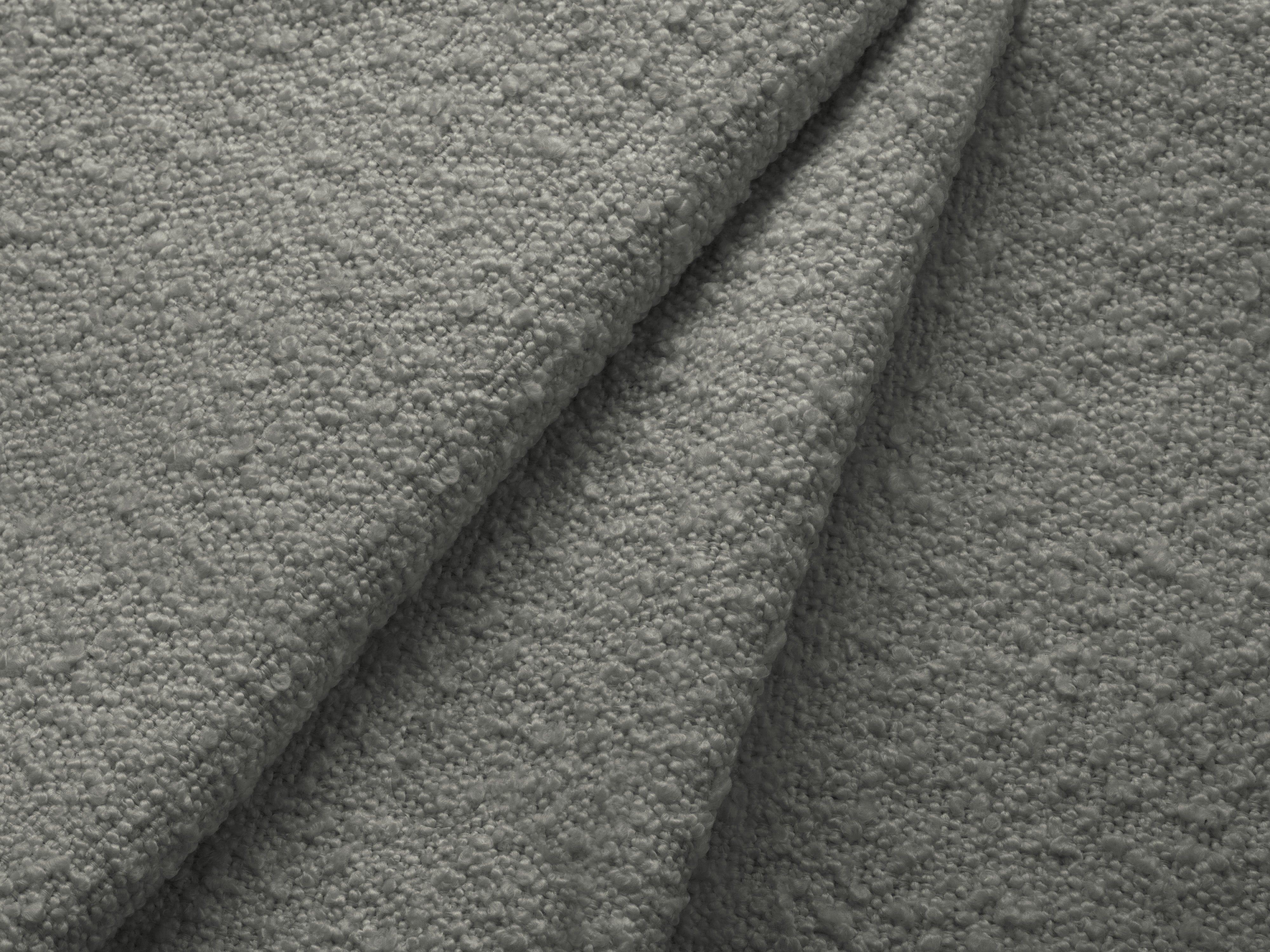 Sofa w tkaninie boucle 3-osobowa VIENNA szary z czarną podstawą Cosmopolitan Design Eye on Design