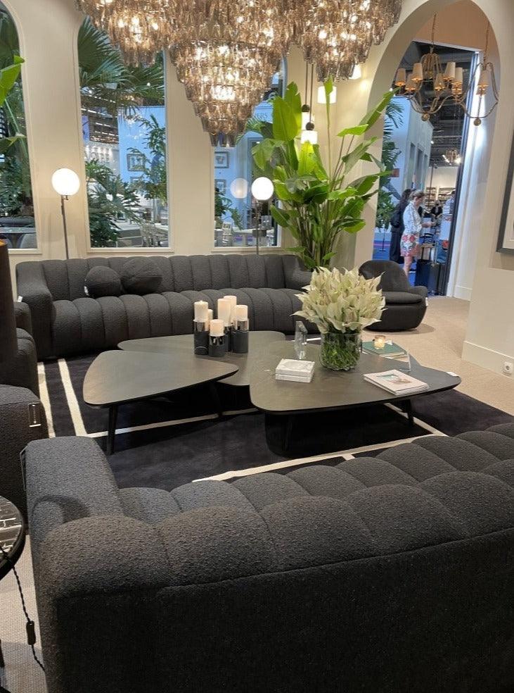 Sofa w tkaninie boucle KELLY czarny Eichholtz Eye on Design