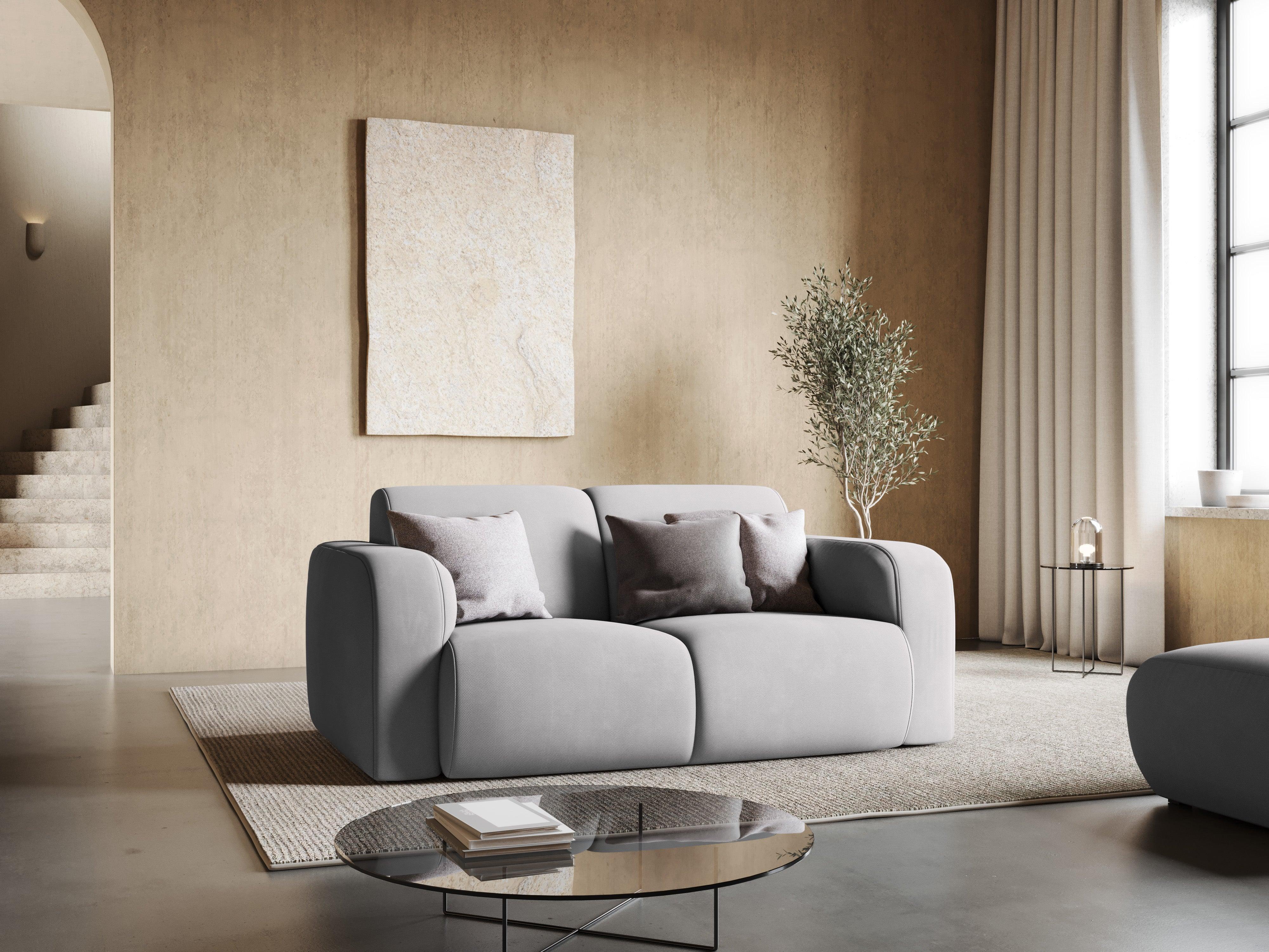 Sofa w tkaninie chenillowej 2-osobowa LOLA jasnoszary Windsor & Co Eye on Design