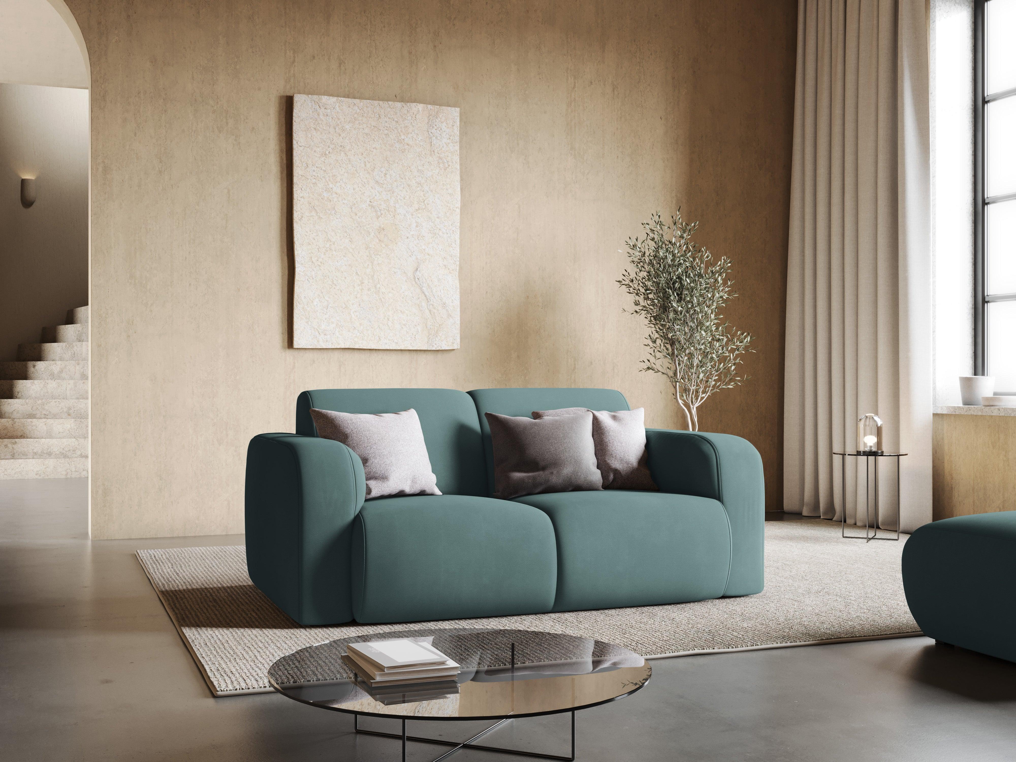 Sofa w tkaninie chenillowej 2-osobowa LOLA morska zieleń Windsor & Co Eye on Design