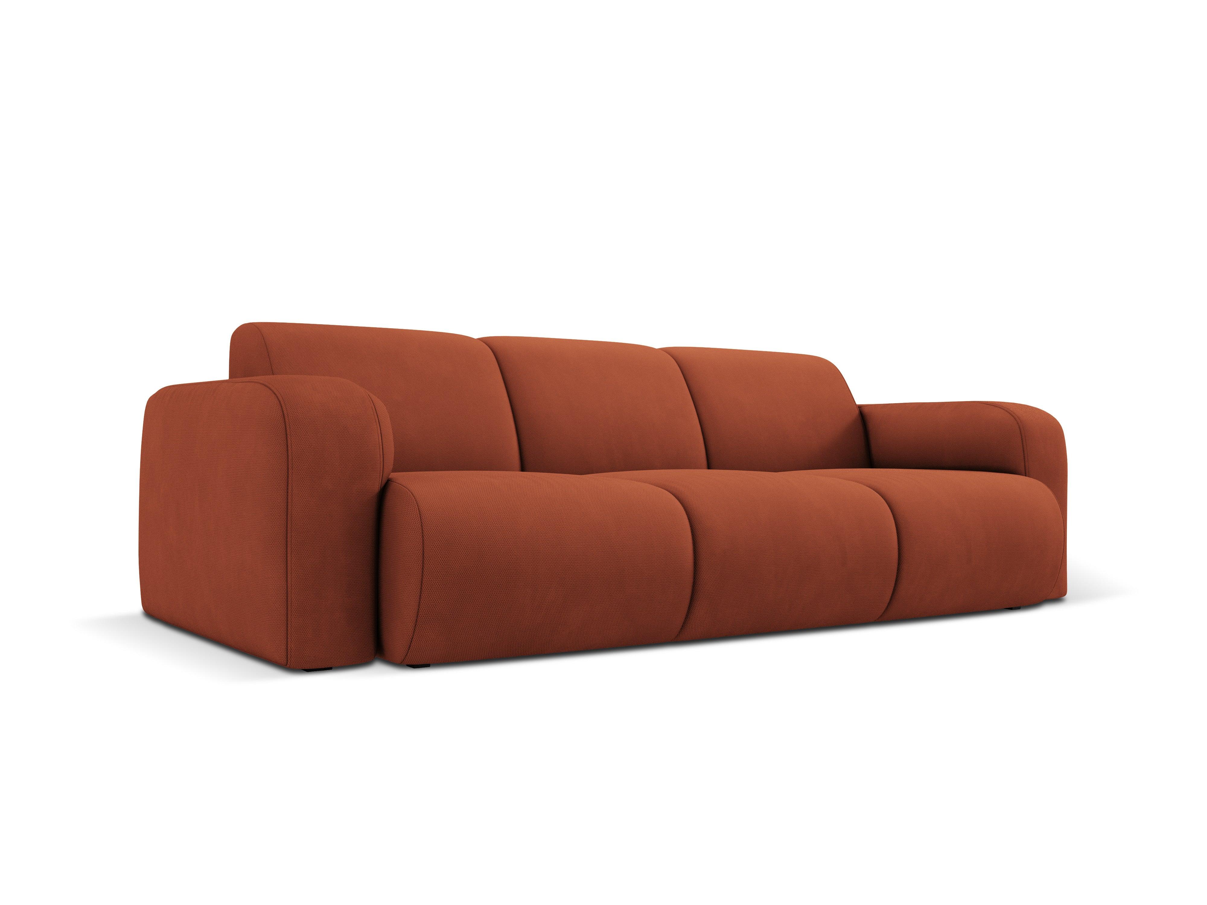 Sofa w tkaninie chenillowej 3-osobowa LOLA pomarańczowy Windsor & Co Eye on Design