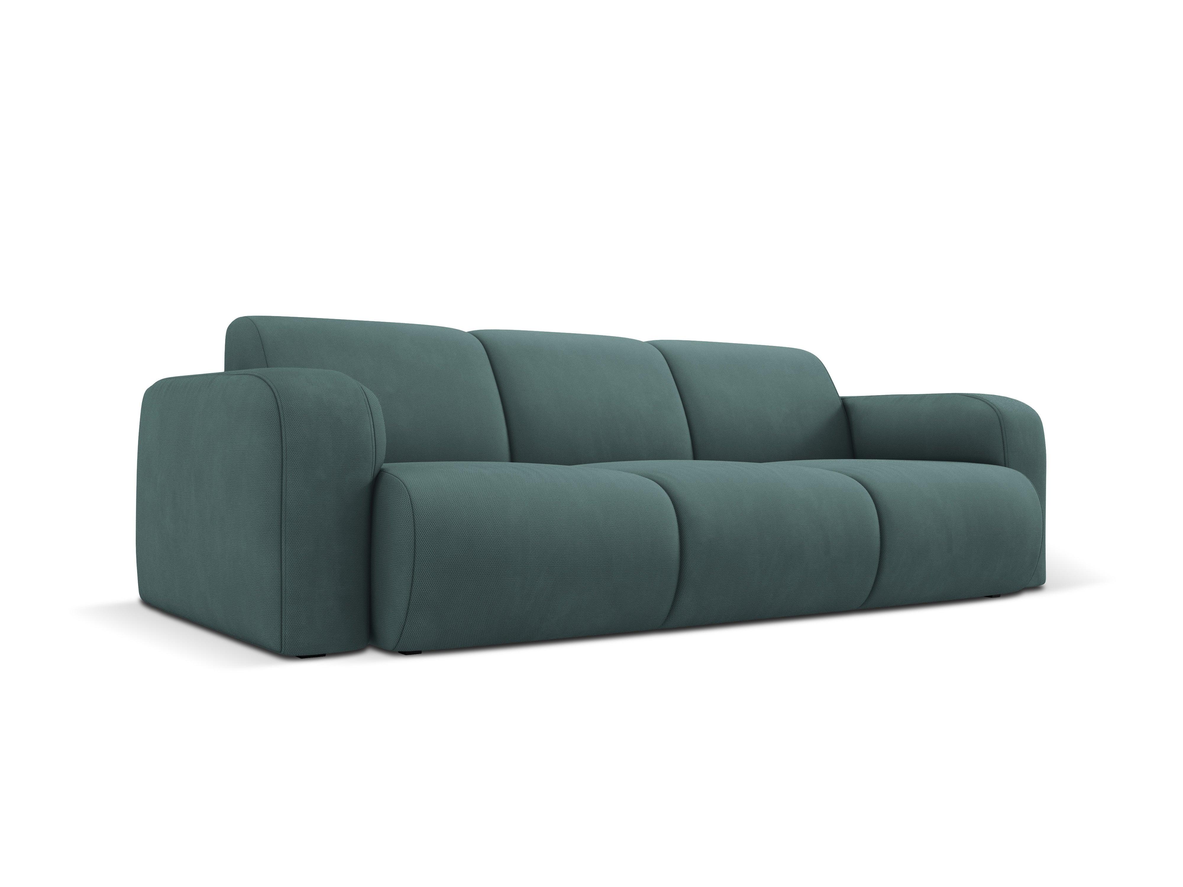 Sofa w tkaninie chenillowej 3-osobowa LOLA zieleń morska Windsor & Co Eye on Design