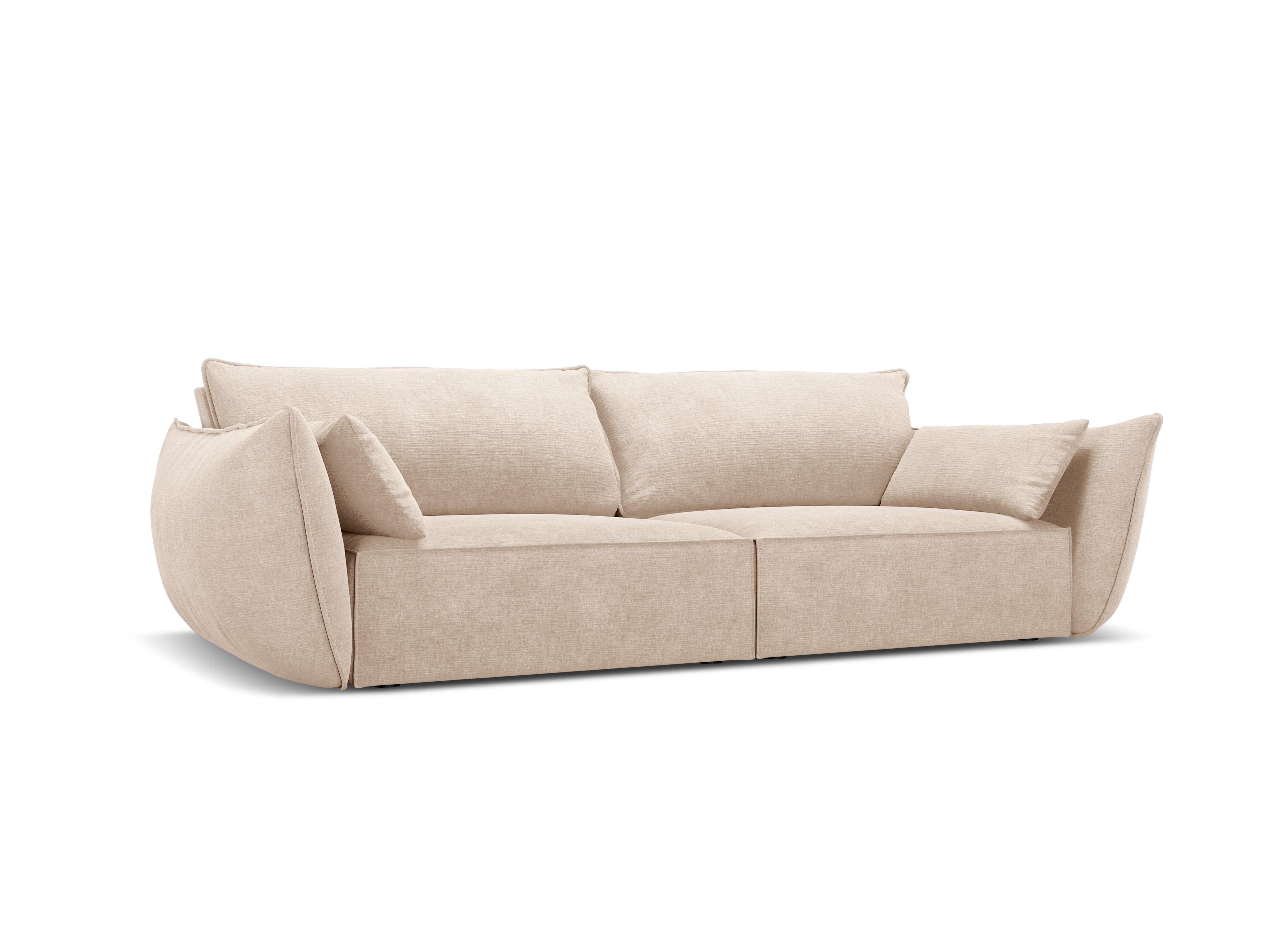 Sofa w tkaninie szenilowej 3-osobowa VANDA beżowy Mazzini Sofas Eye on Design