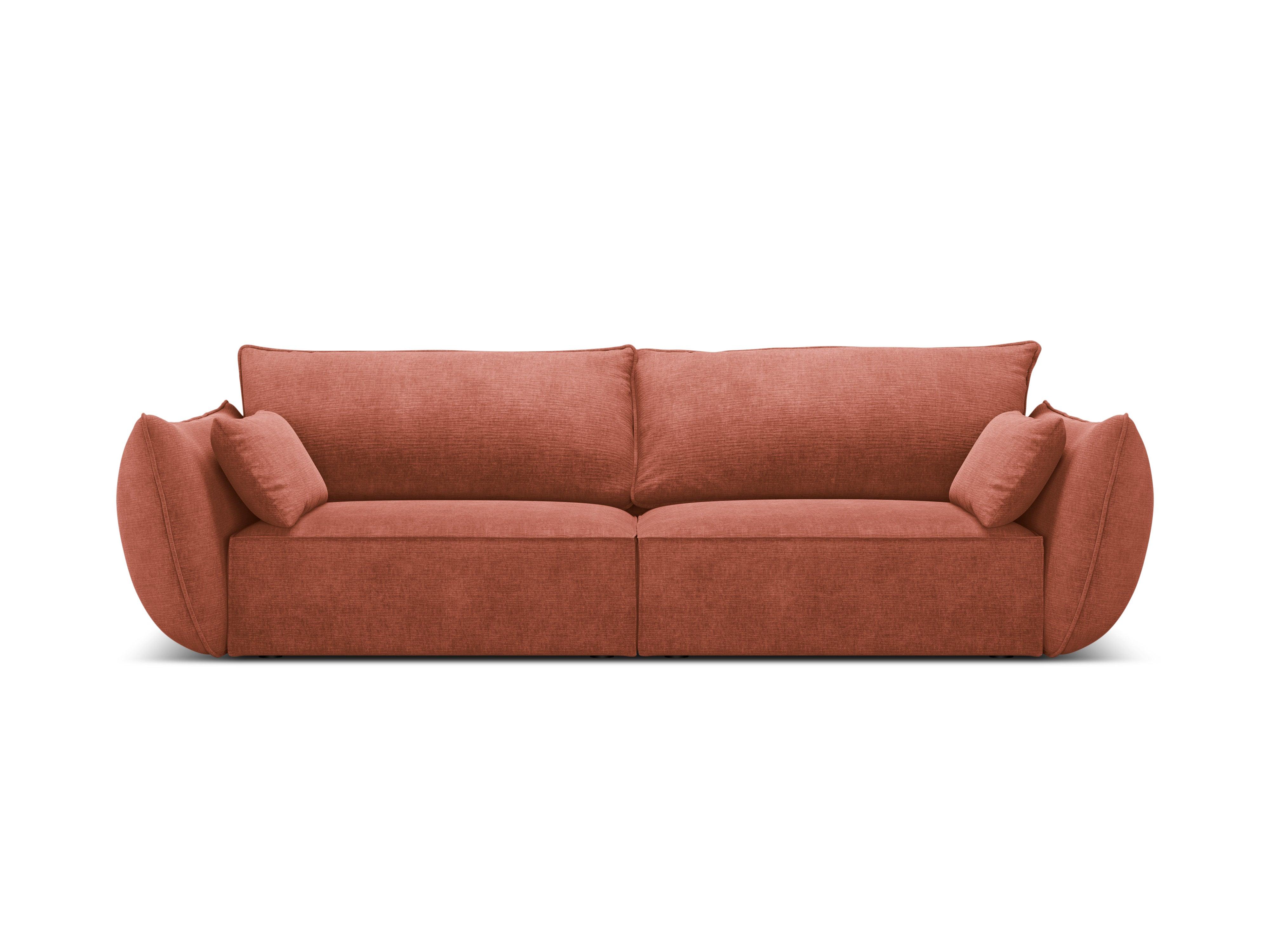 Sofa w tkaninie szenilowej 3-osobowa VANDA terracotta Mazzini Sofas Eye on Design