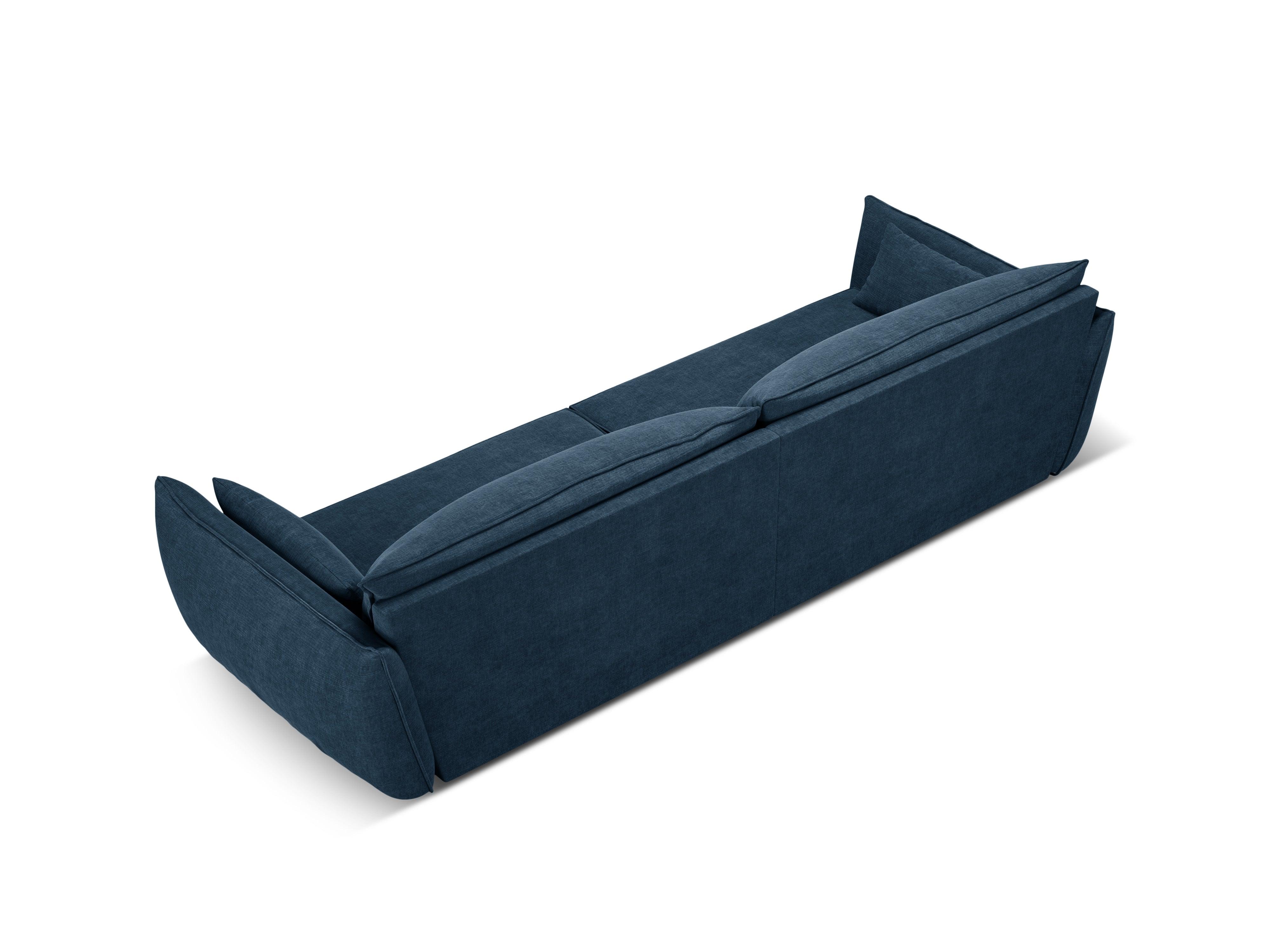 Sofa w tkaninie szenilowej 4-osobowa VANDA granat królewski Mazzini Sofas Eye on Design
