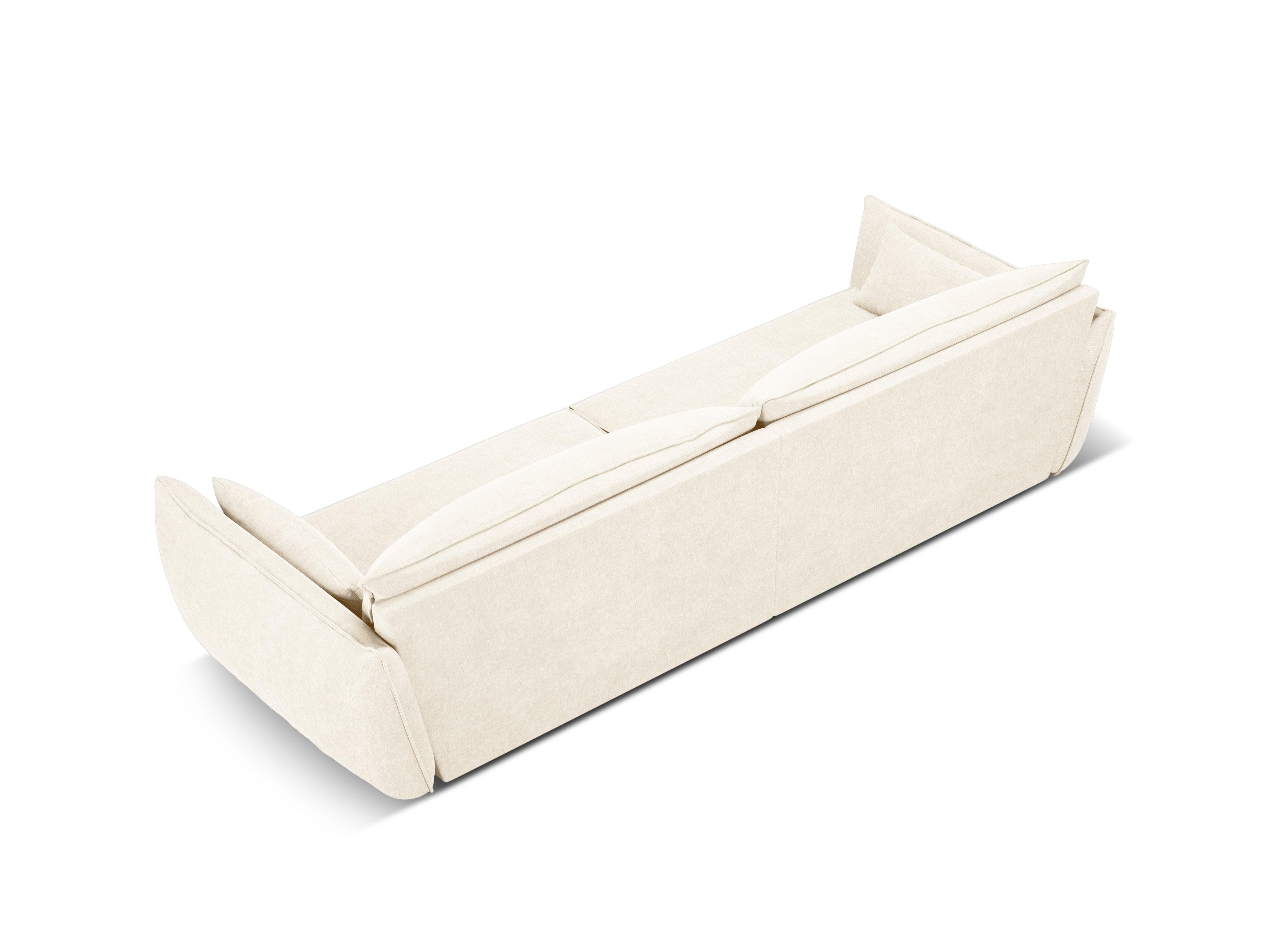 Sofa w tkaninie szenilowej 4-osobowa VANDA jasnobeżowy Mazzini Sofas Eye on Design