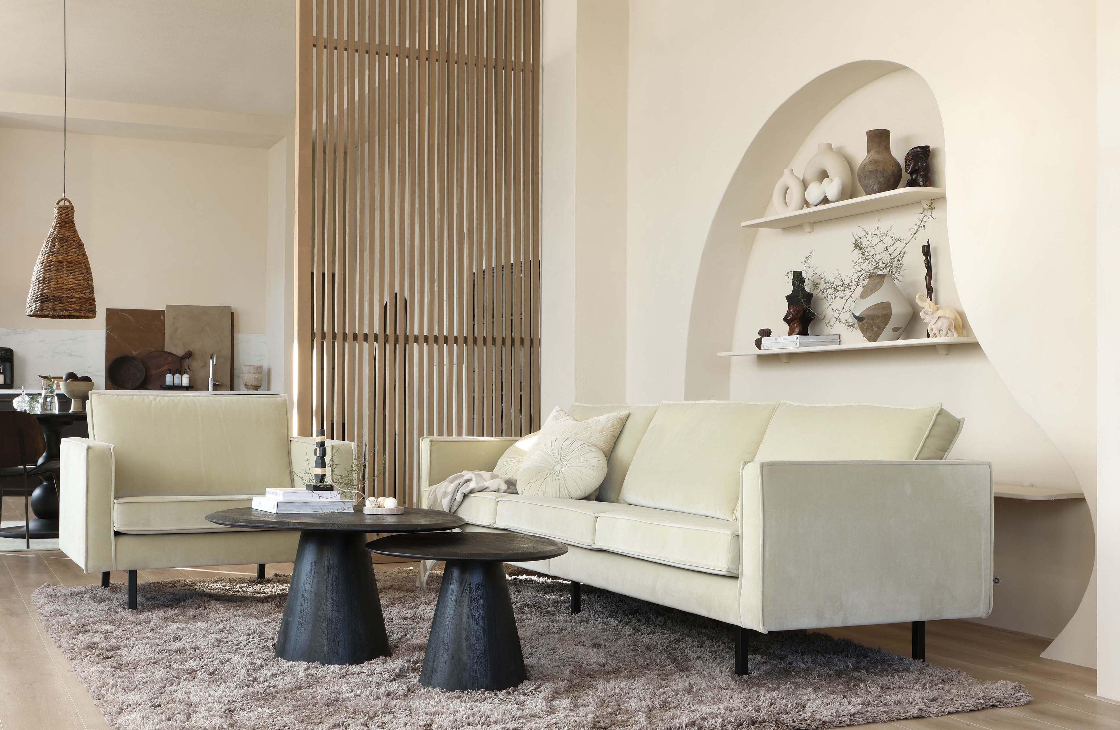 Sofa welurowa 3-osobowa RODEO brązowy Be Pure Eye on Design