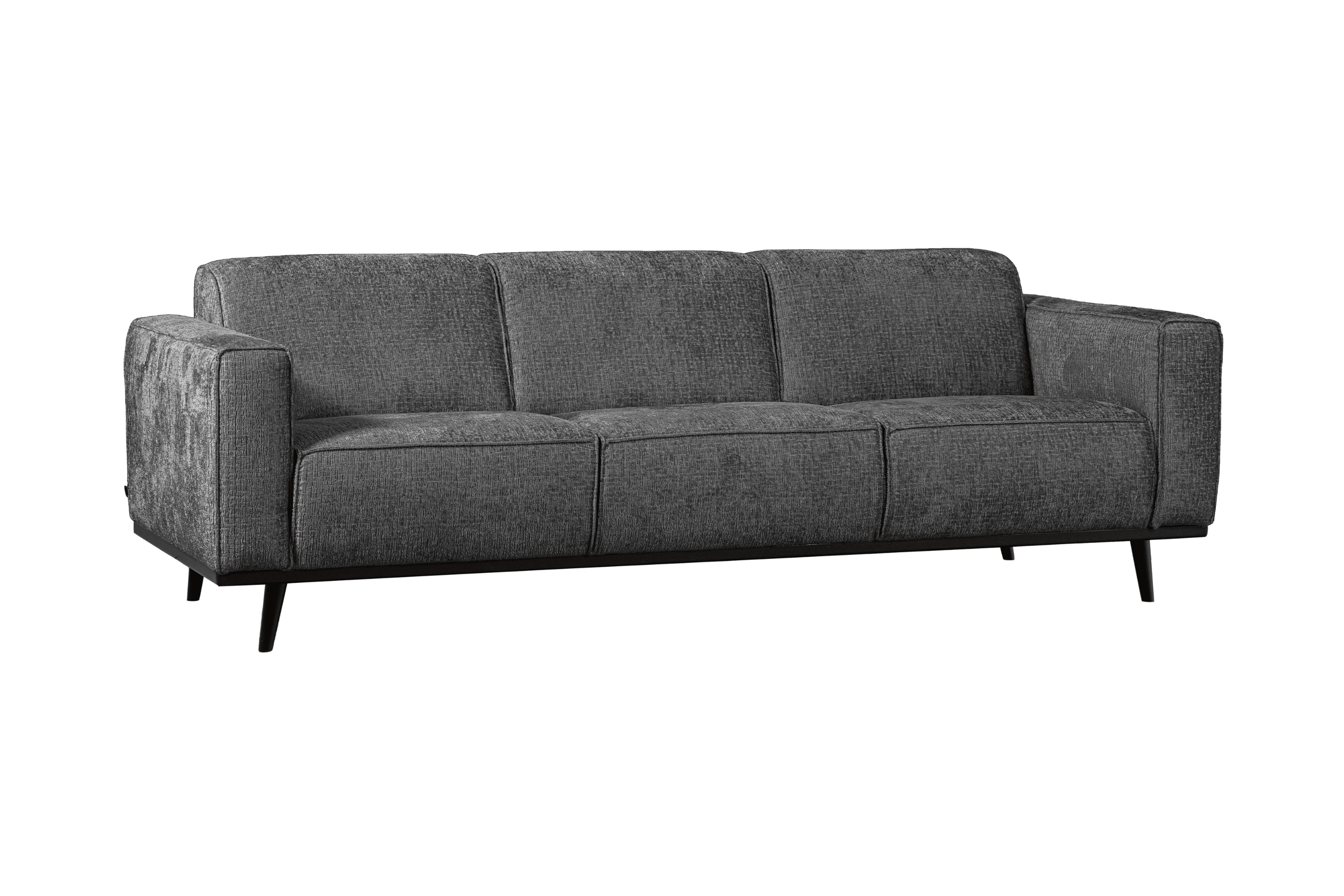 Sofa welurowa 3-osobowa STATEMENT STRUCTURE ciemnoszary Be Pure Eye on Design