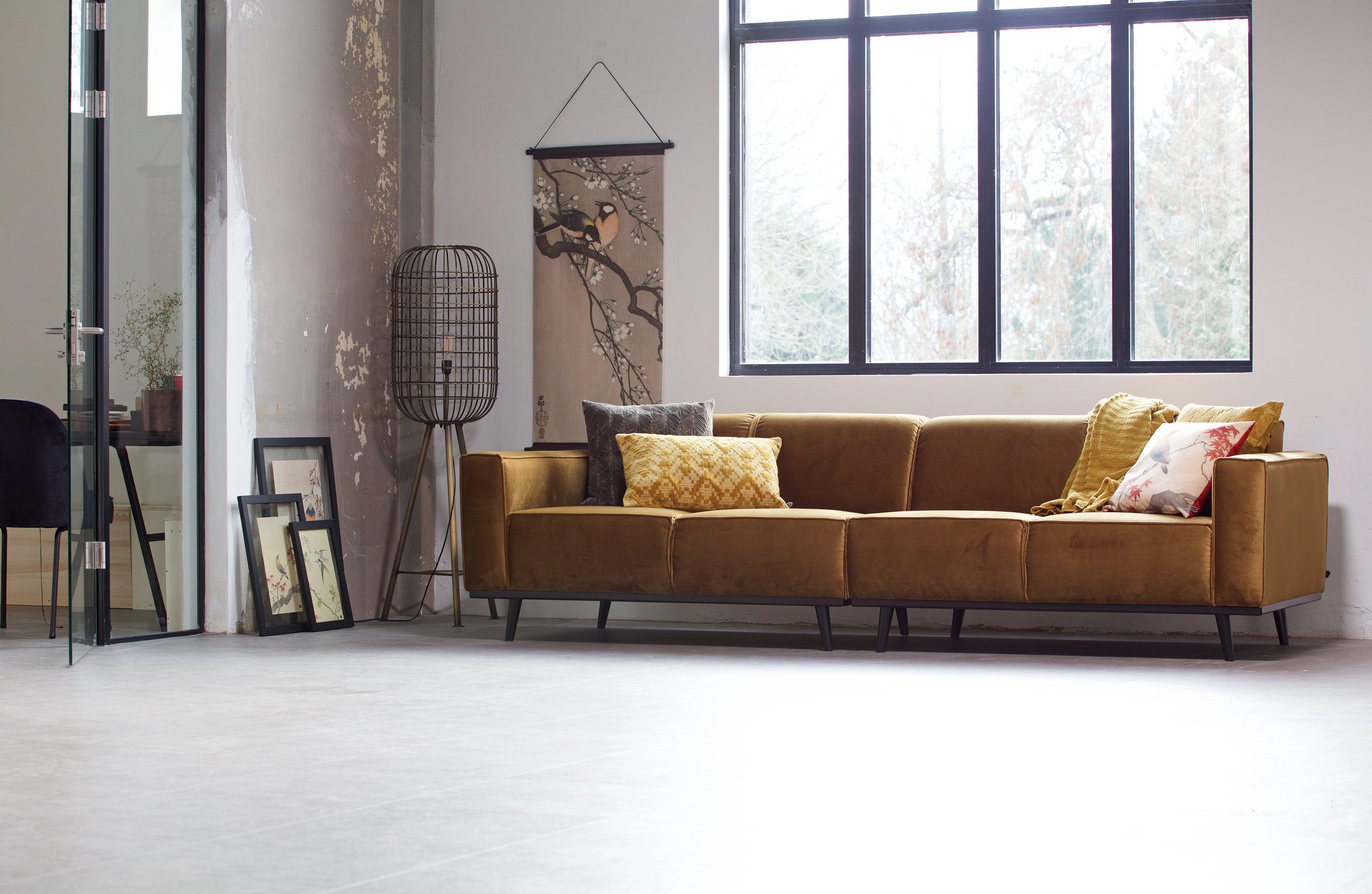Sofa welurowa 4-osobowa STATEMENT STRUCTURE brązowy Be Pure Eye on Design