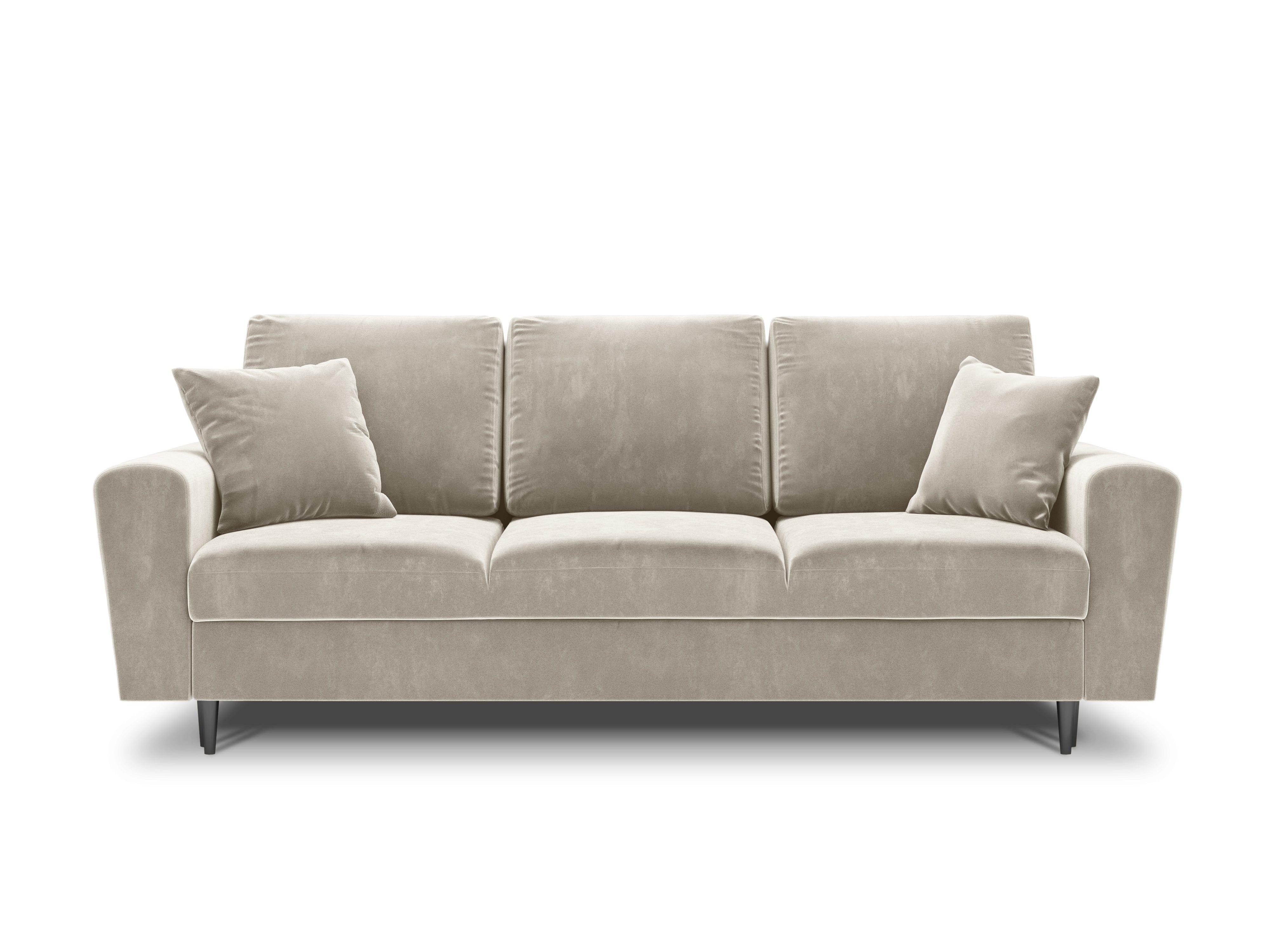 Sofa z funkcją spania KYOTO beżowy z czarną podstawą Cosmopolitan Design Eye on Design