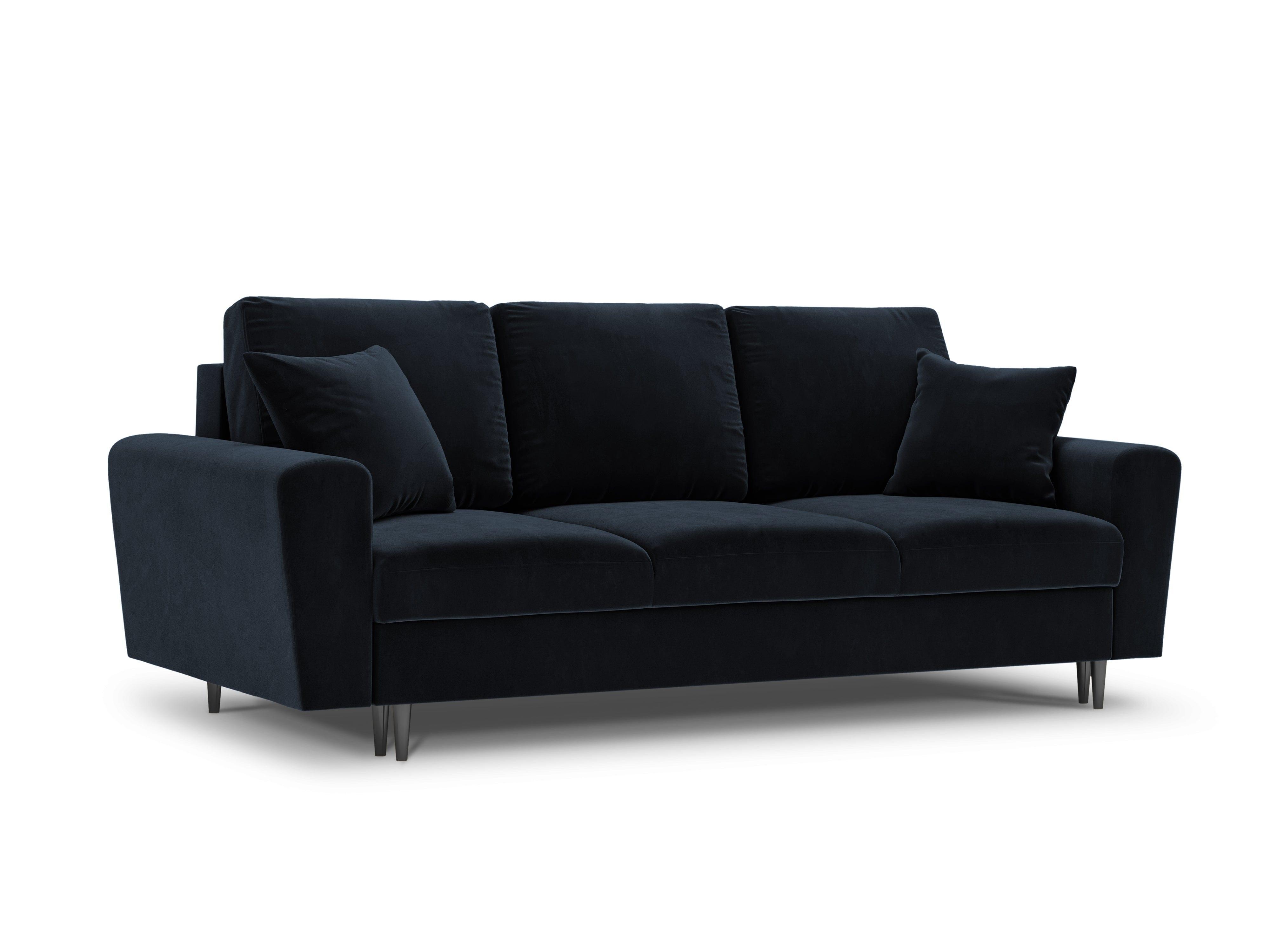 Sofa z funkcją spania KYOTO ciemnoniebieski z czarną podstawą Cosmopolitan Design Eye on Design