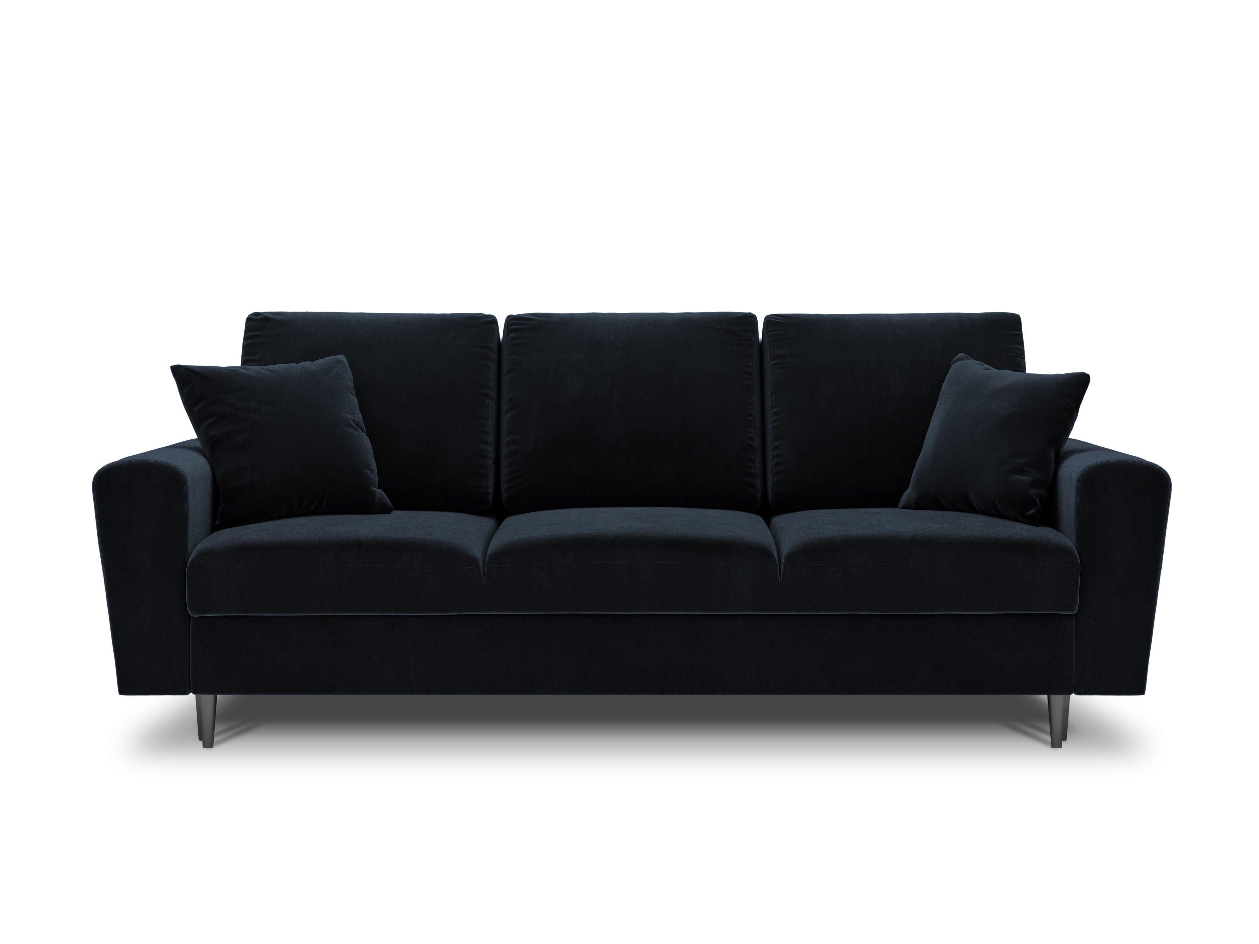 Sofa z funkcją spania KYOTO ciemnoniebieski z czarną podstawą Cosmopolitan Design Eye on Design