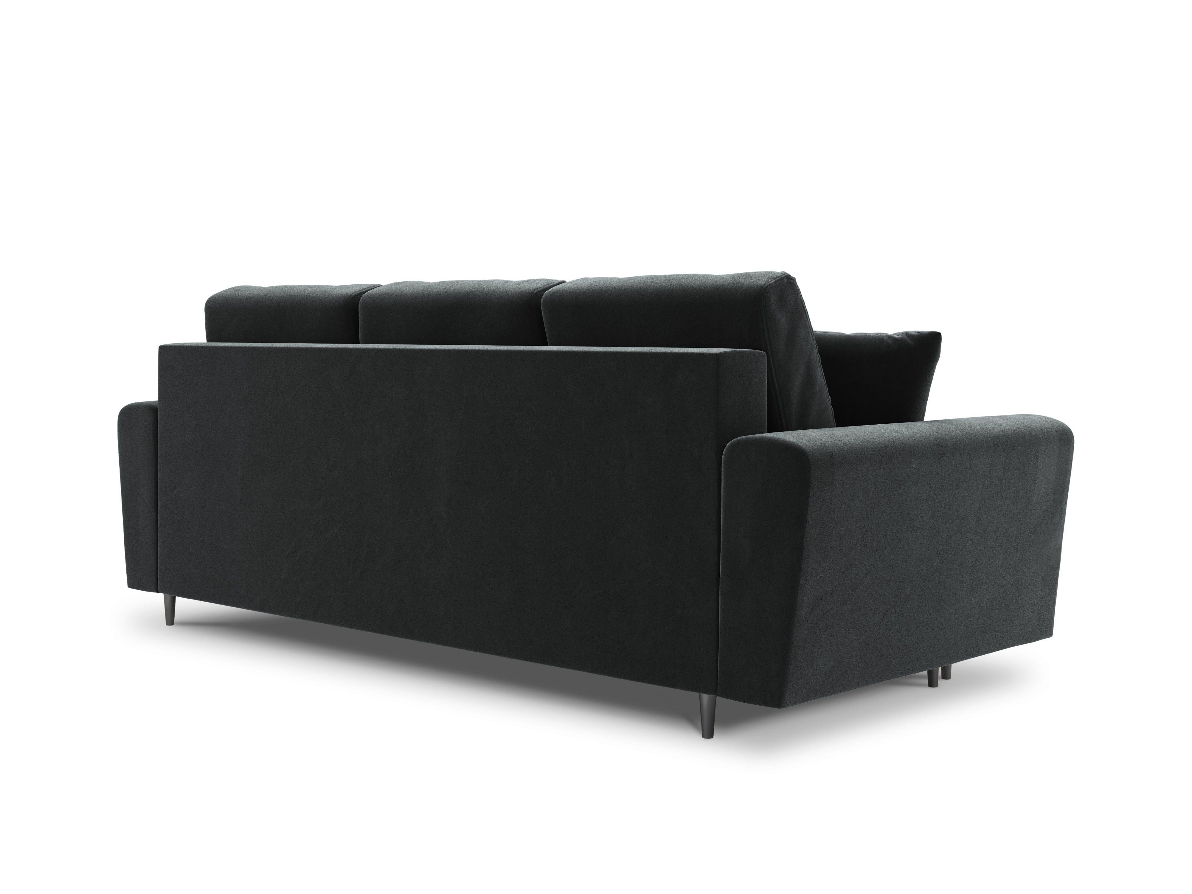 Sofa z funkcją spania KYOTO ciemnoszary z czarną podstawą Cosmopolitan Design Eye on Design