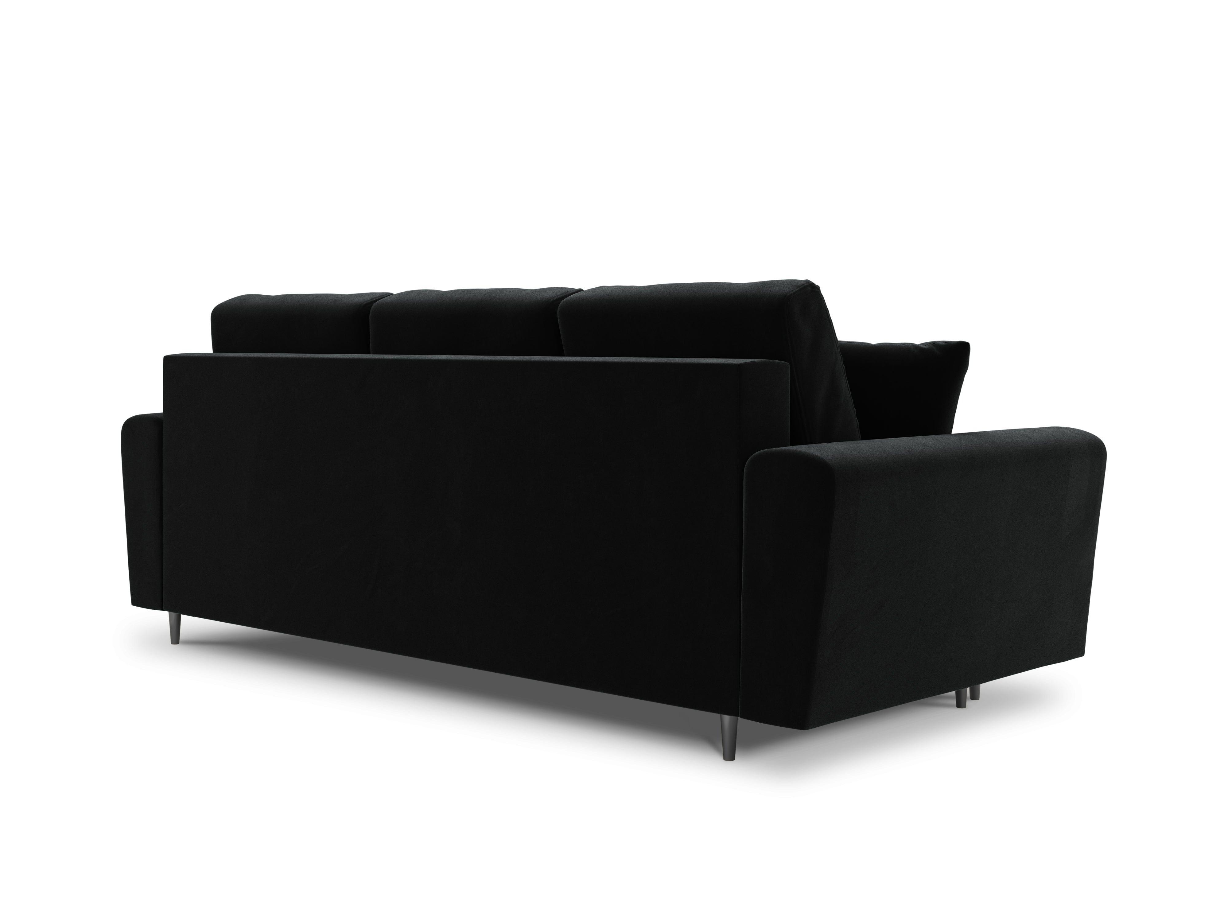Sofa z funkcją spania KYOTO czarny ze złotą podstawą Cosmopolitan Design Eye on Design