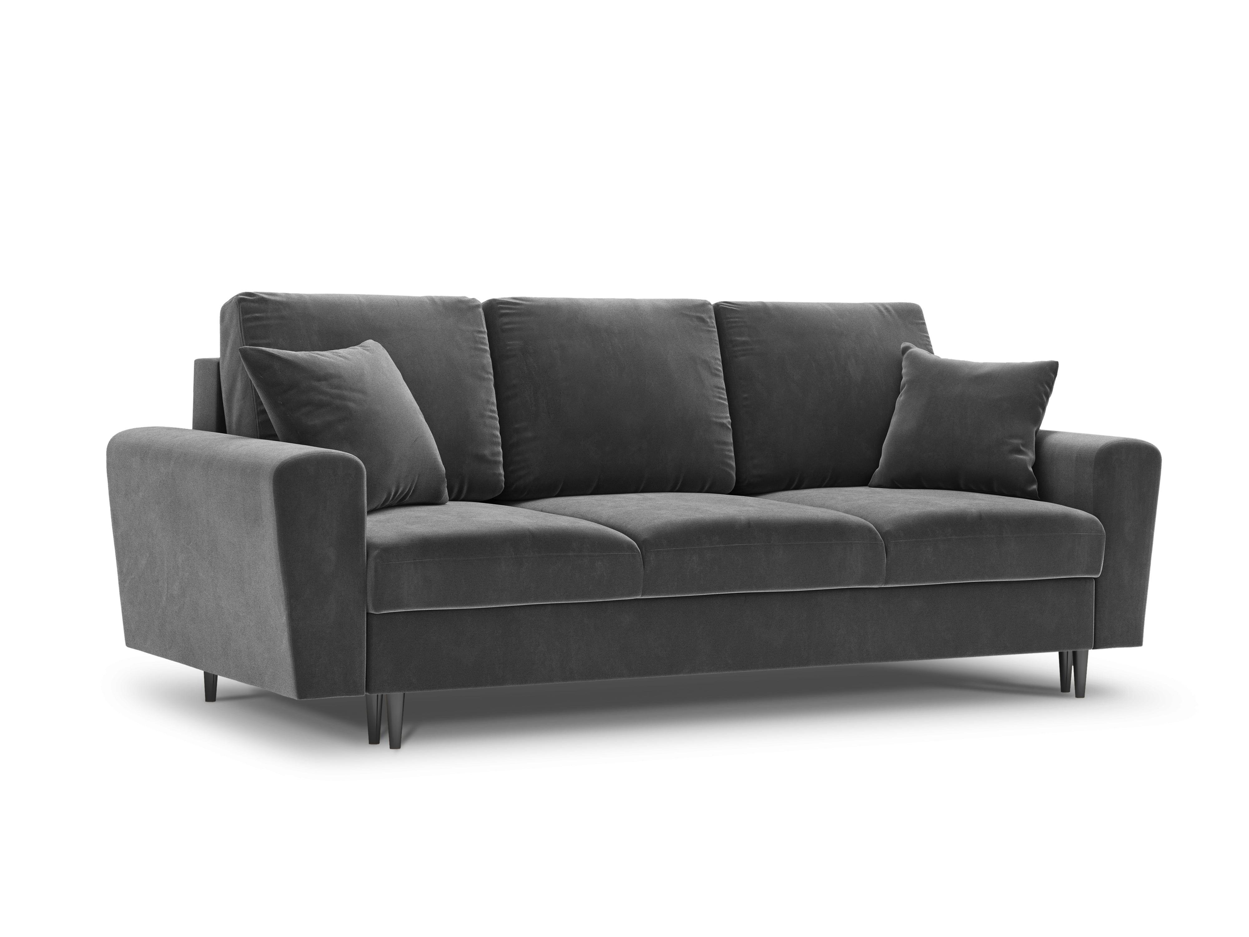 Sofa z funkcją spania KYOTO jasnoszary z czarną podstawą Cosmopolitan Design Eye on Design