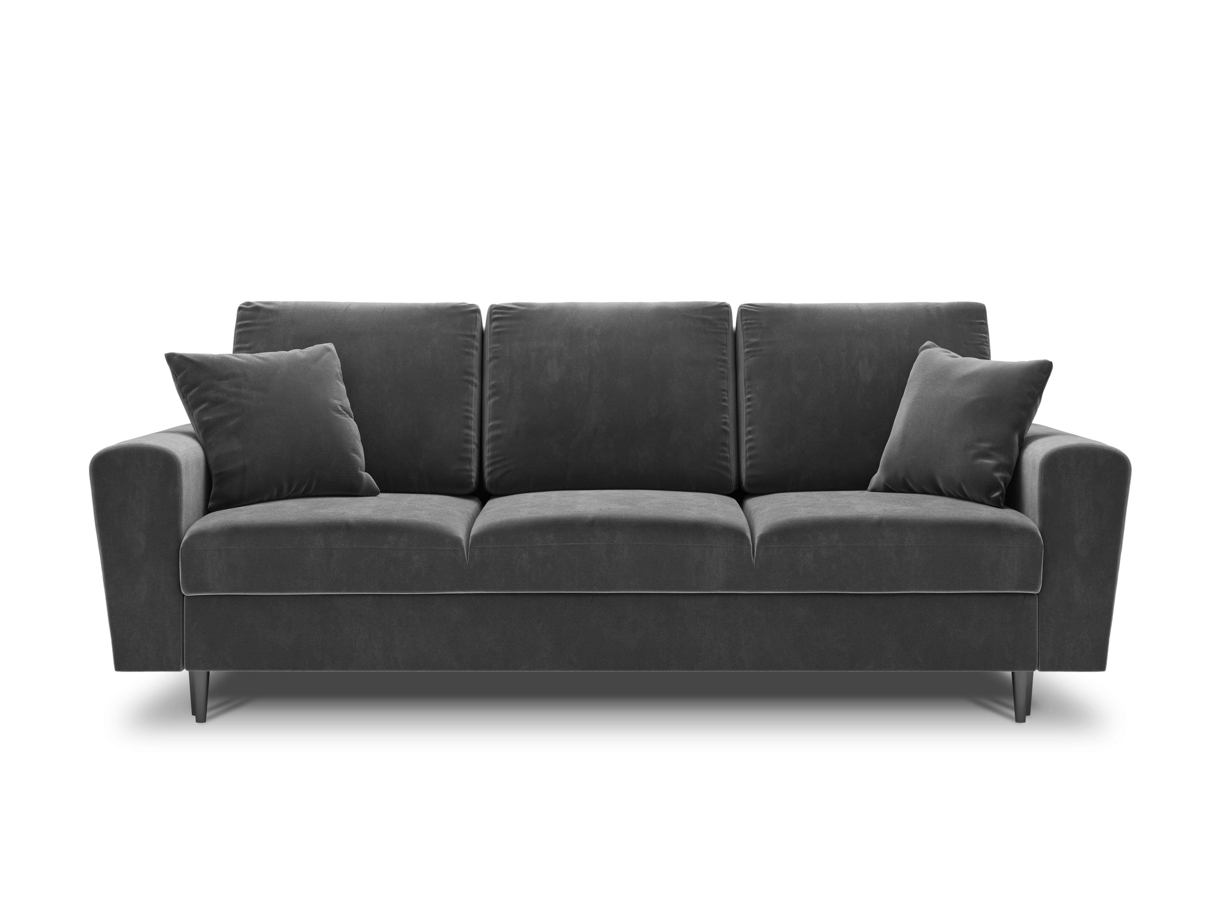 Sofa z funkcją spania KYOTO jasnoszary z czarną podstawą Cosmopolitan Design Eye on Design