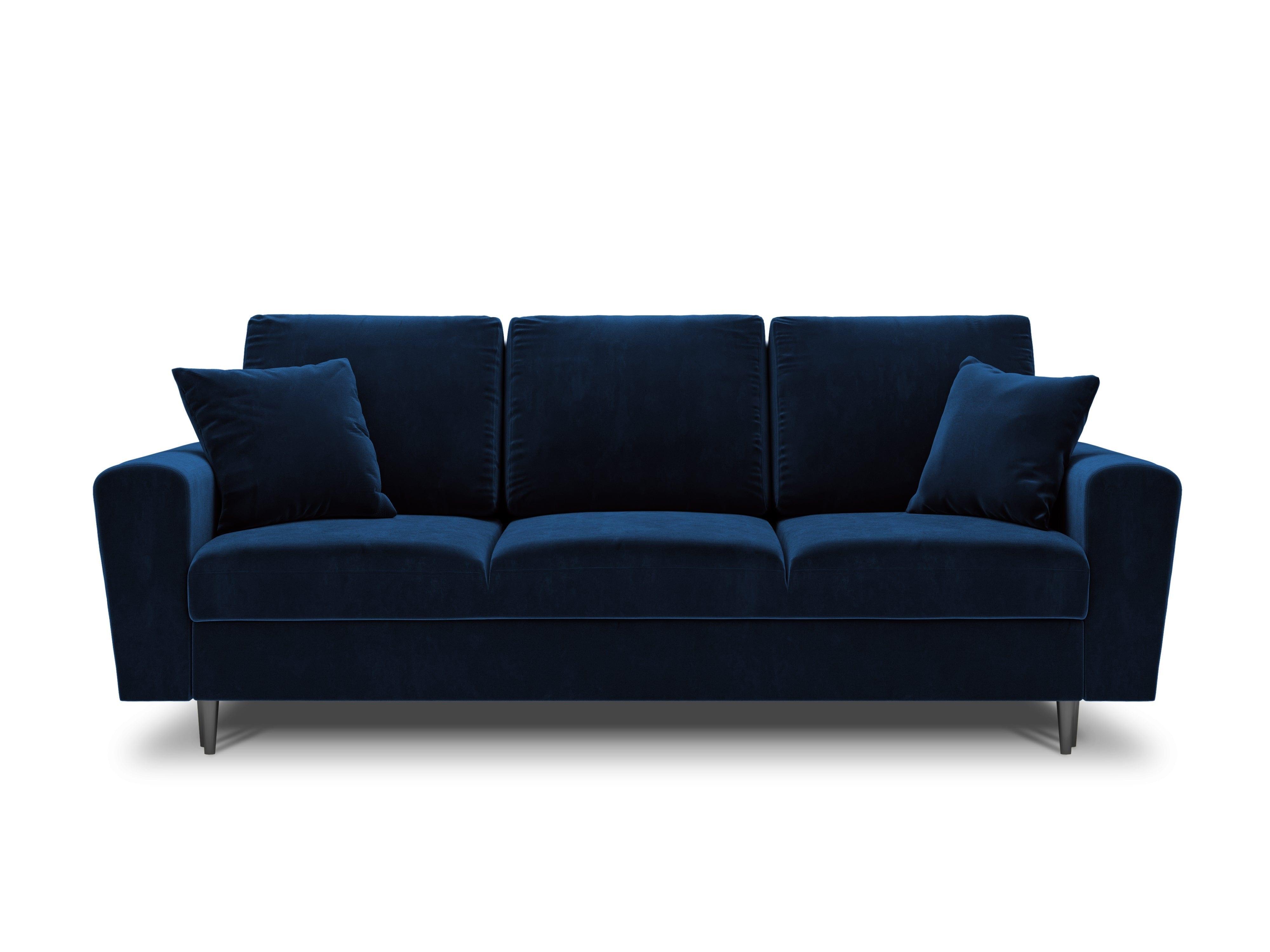 Sofa z funkcją spania KYOTO niebieski z czarną podstawą Cosmopolitan Design Eye on Design