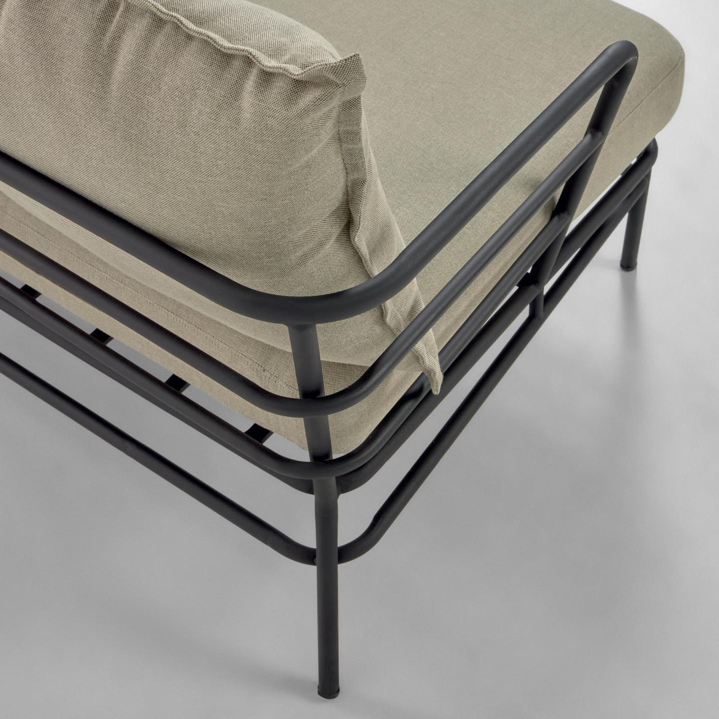 Sofa zewnętrzna 3-osobowa MARELUZ beżowy z czarną podstawą La Forma Eye on Design