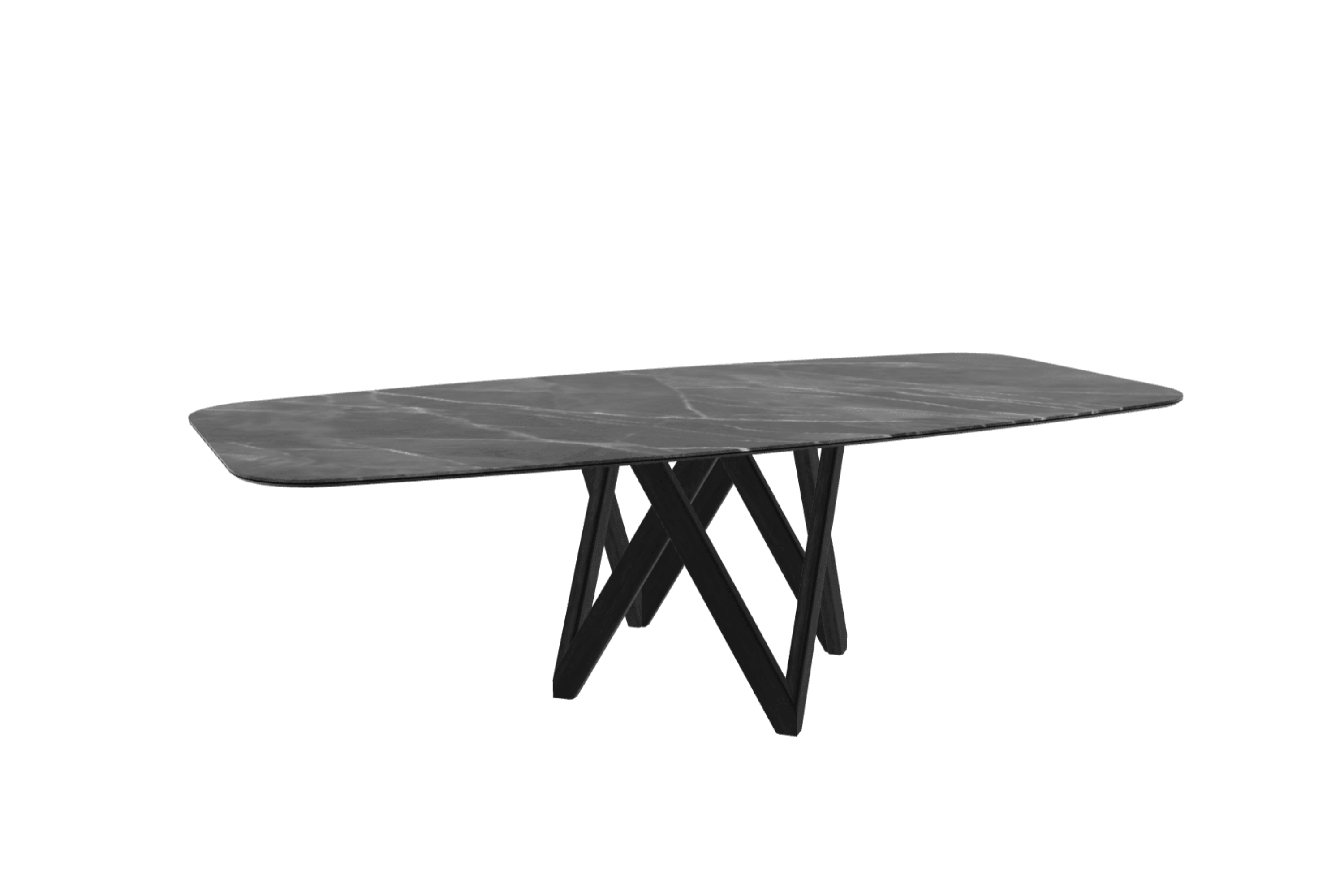 Stół CARTESIO antracytowy marmur z drewnianą podstawą Calligaris 250 cm matowa czerń Eye on Design
