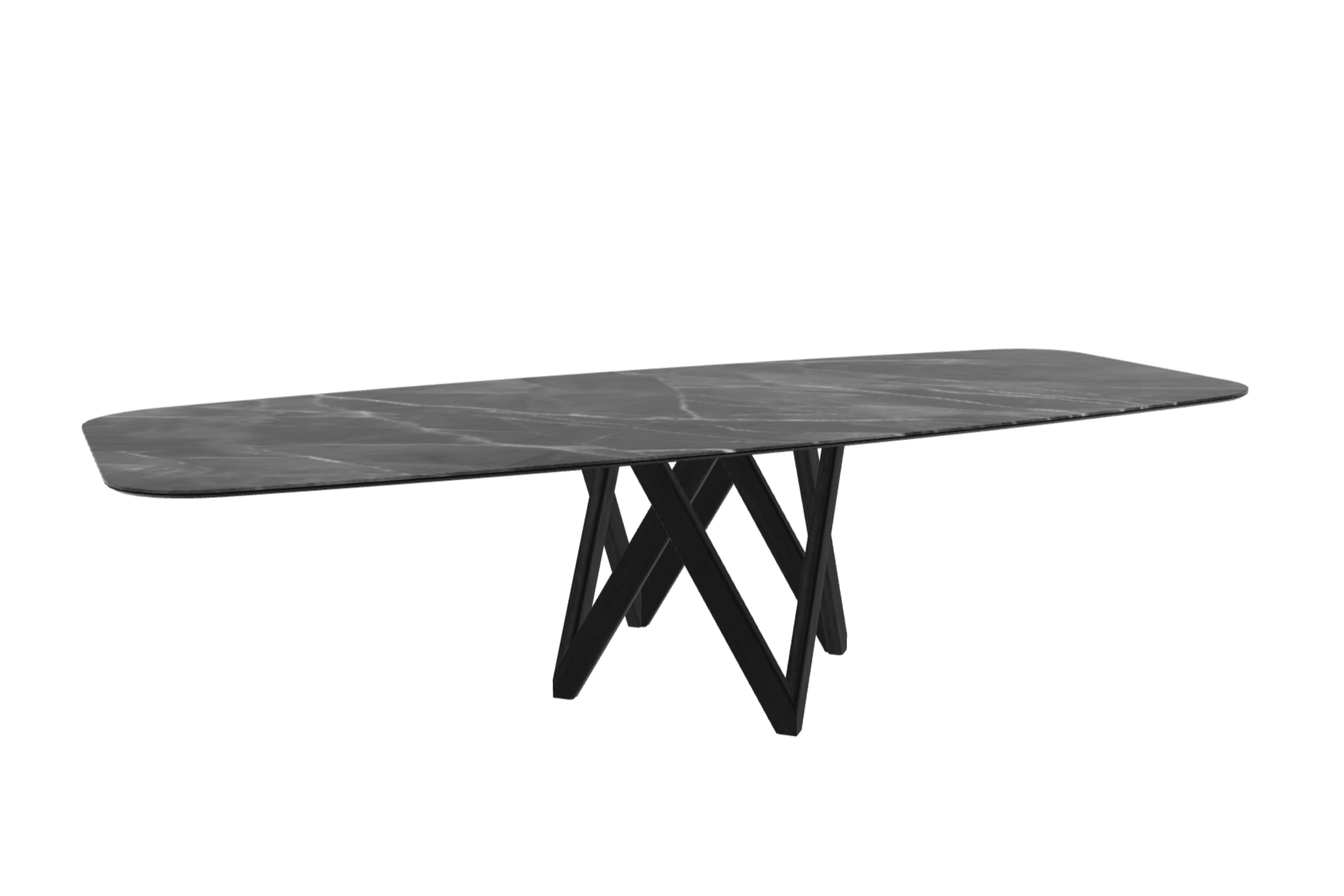 Stół CARTESIO antracytowy marmur z drewnianą podstawą Calligaris 300 cm matowa czerń Eye on Design