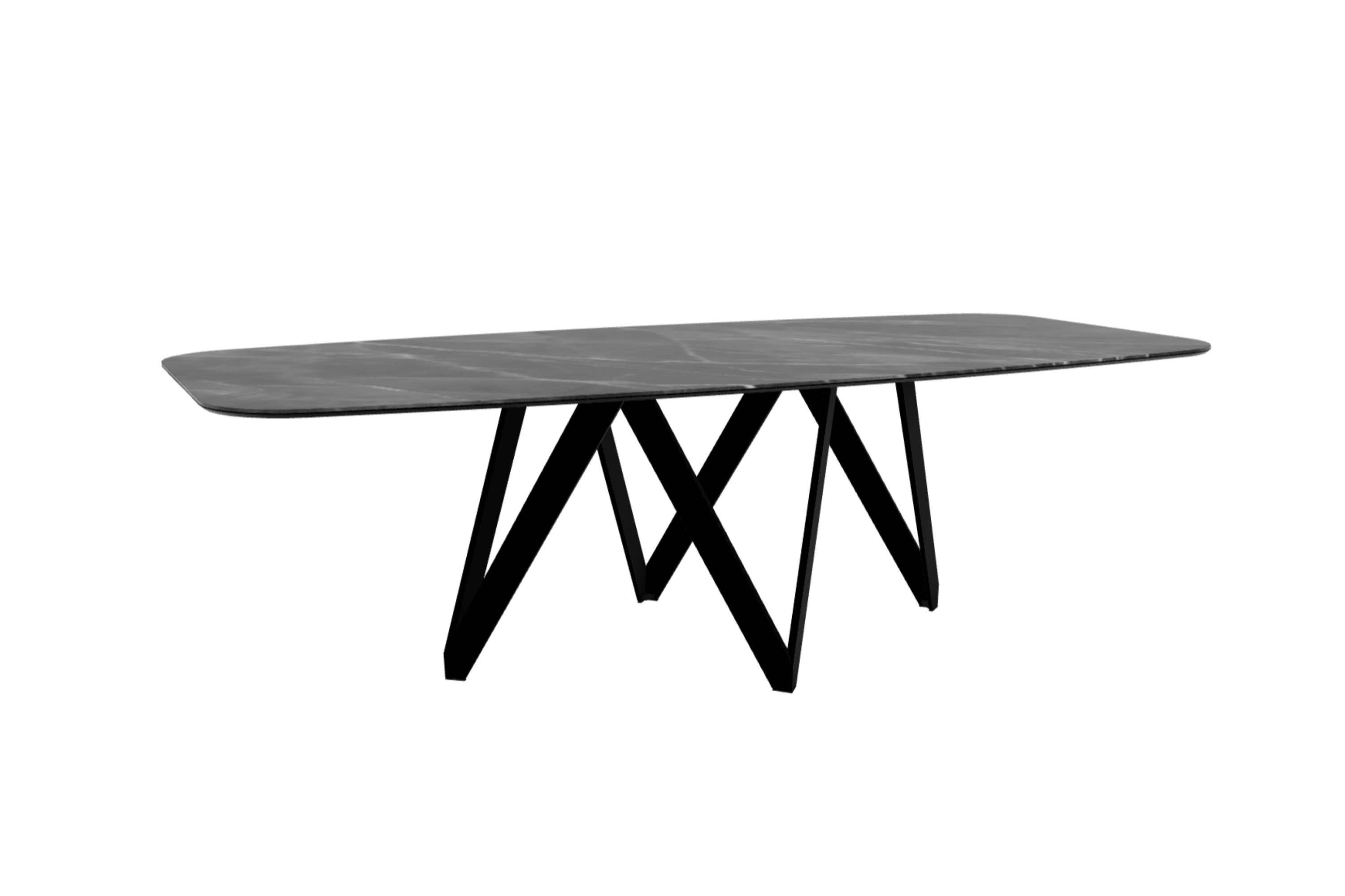 Stół CARTESIO antracytowy marmur z metalową podstawą Calligaris 250 cm matowa czerń Eye on Design
