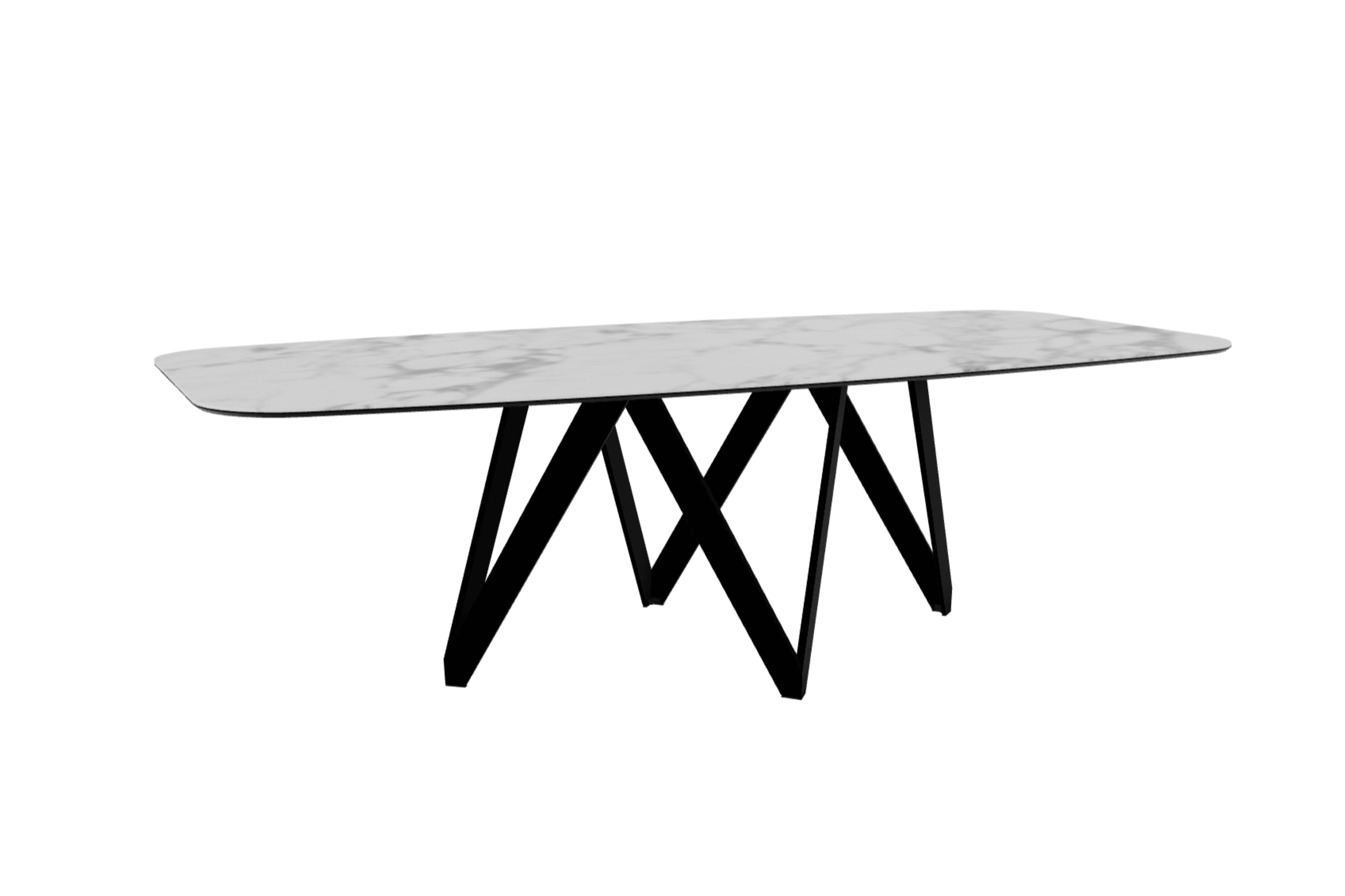 Stół CARTESIO biały marmur z metalową podstawą Calligaris 250 cm matowa czerń Eye on Design
