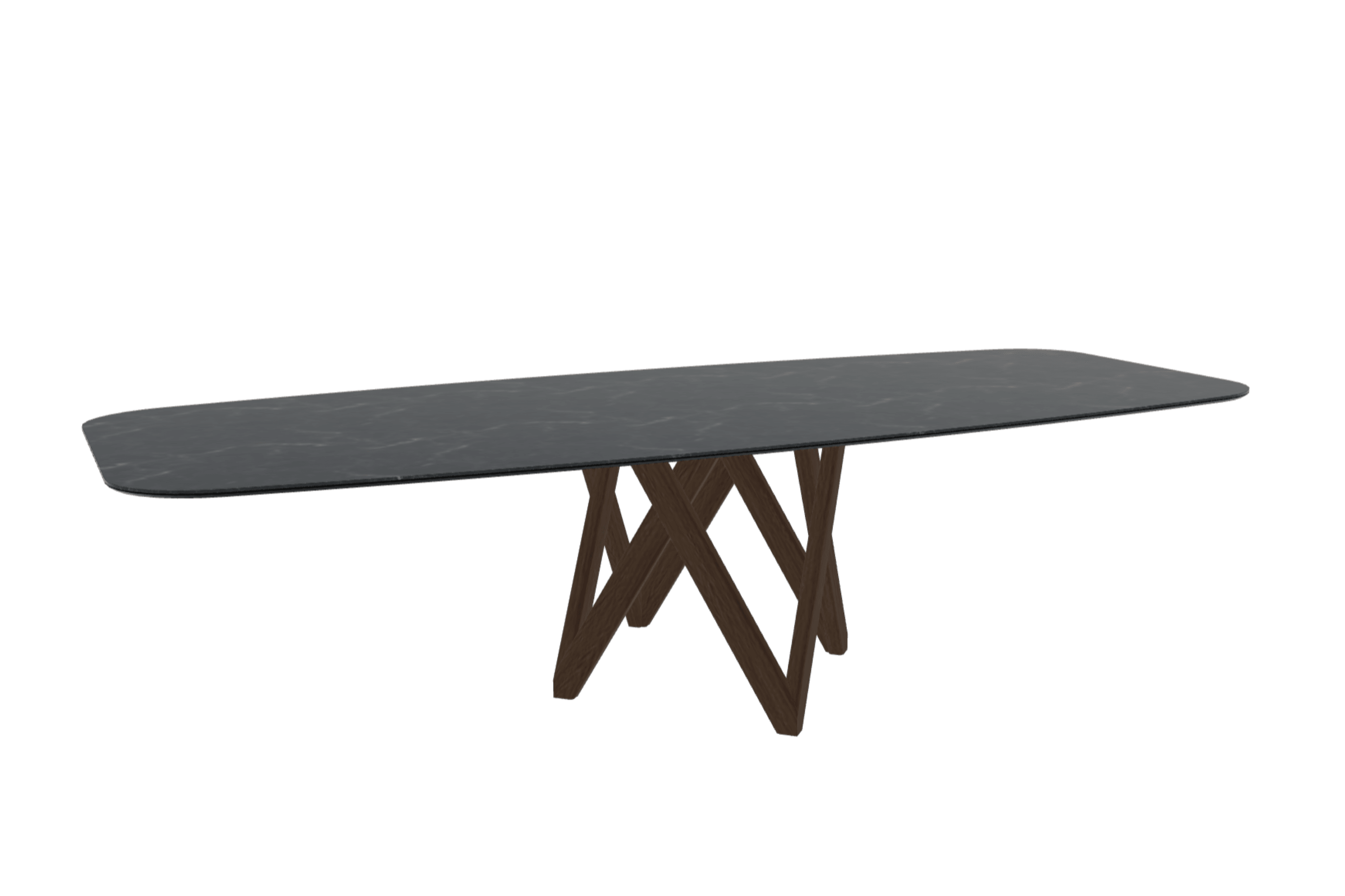 Stół CARTESIO czarny marmur z drewnianą podstawą Calligaris 300 cm ciemnobrązowy Eye on Design