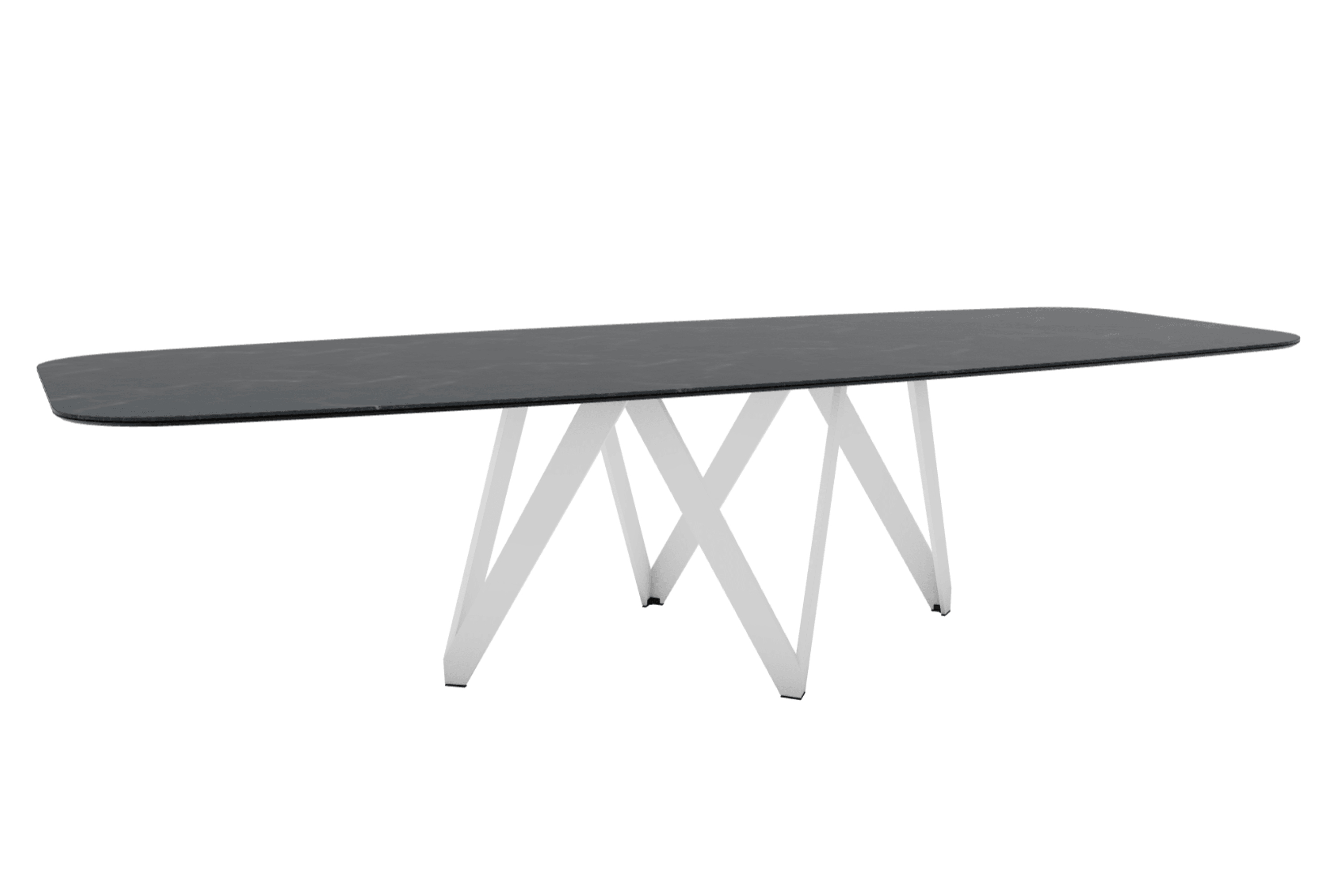 Stół CARTESIO czarny marmur z metalową podstawą Calligaris 300 cm matowa biel Eye on Design