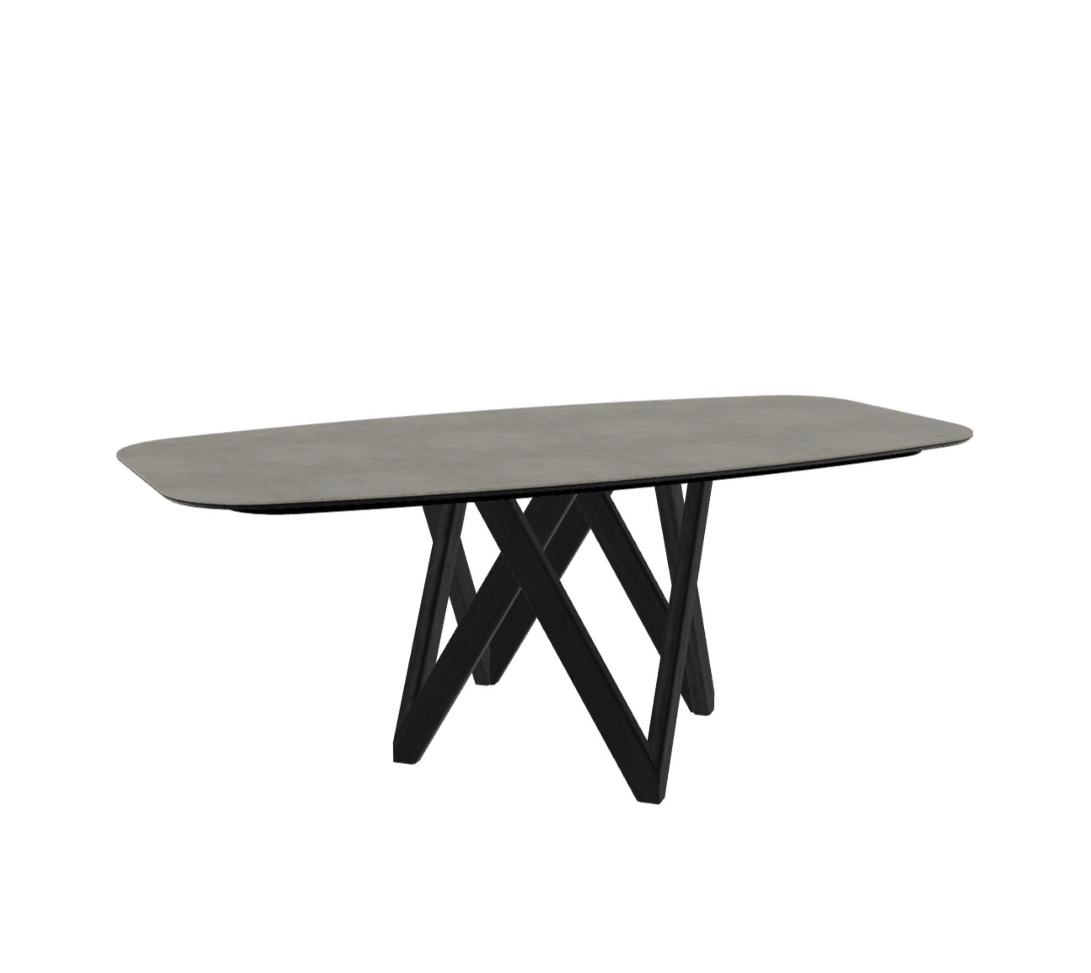 Stół CARTESIO jasnoszara ceramika z drewnianą podstawą Calligaris 200 cm matowa czerń Eye on Design
