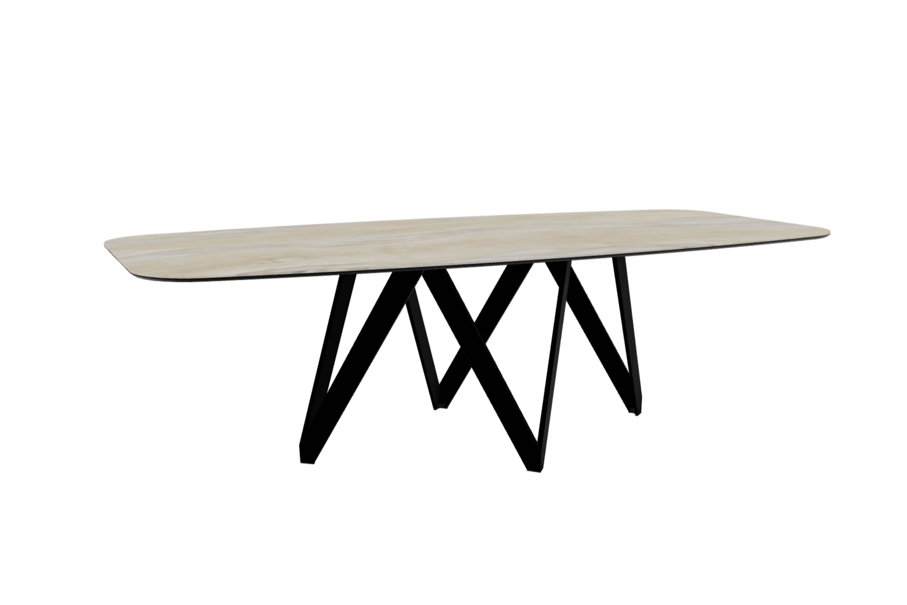 Stół CARTESIO piaskowy marmur z metalową podstawą Calligaris 250 cm matowa czerń Eye on Design