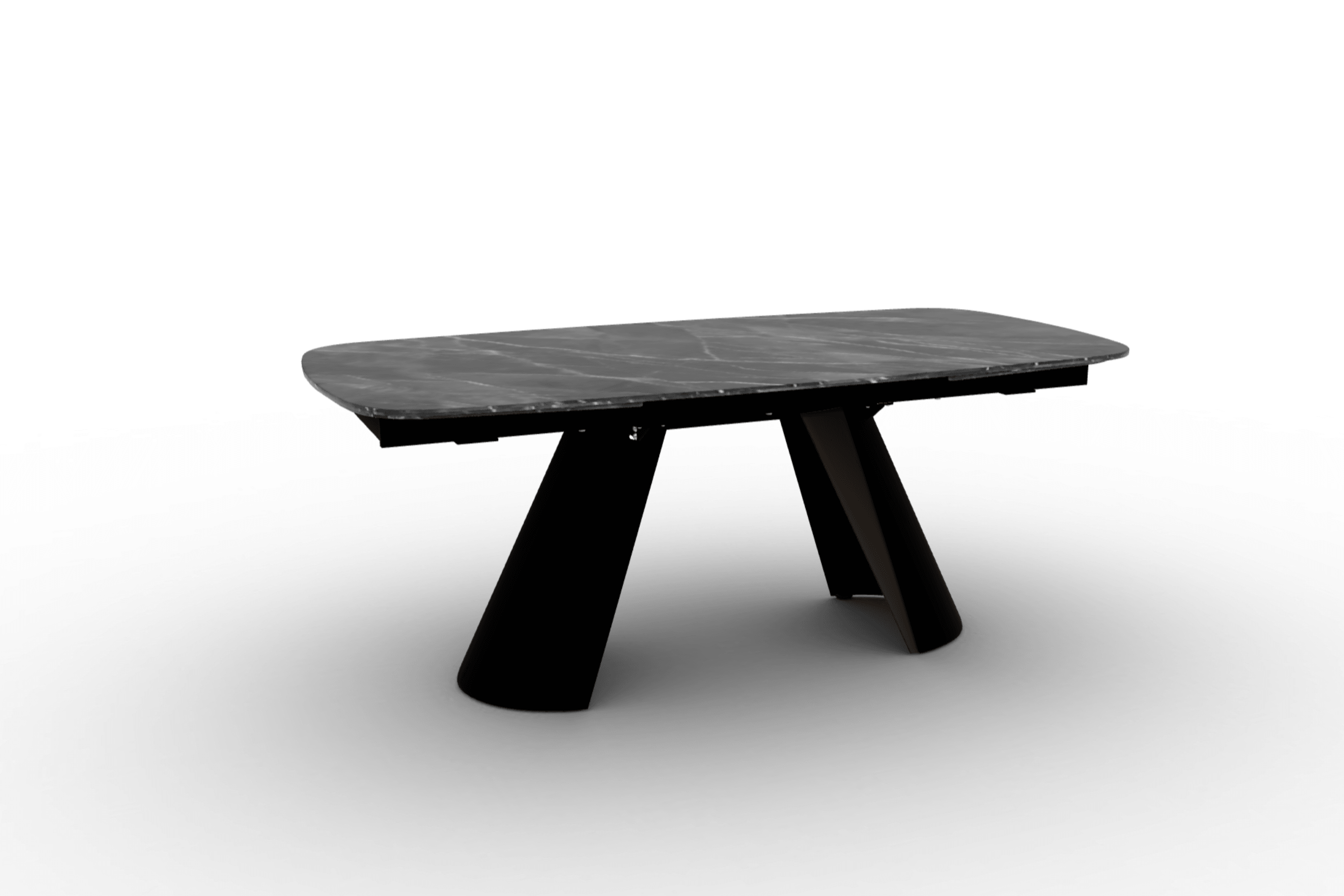 Stół elipsa rozkładany APIAN antracytowy marmur Calligaris matowa czerń matowy brąz Eye on Design