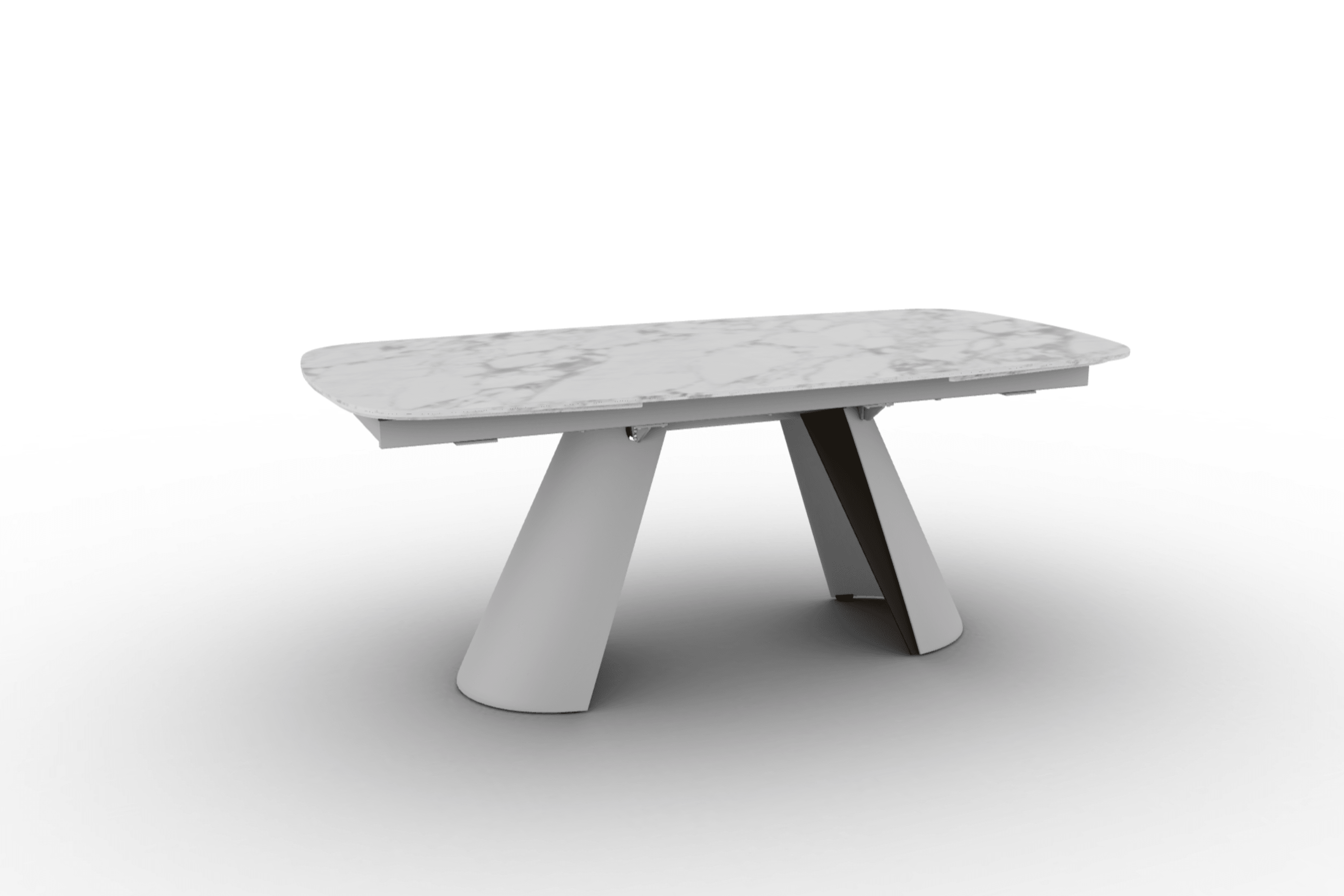 Stół elipsa rozkładany APIAN biały marmur Calligaris matowa biel matowy brąz Eye on Design