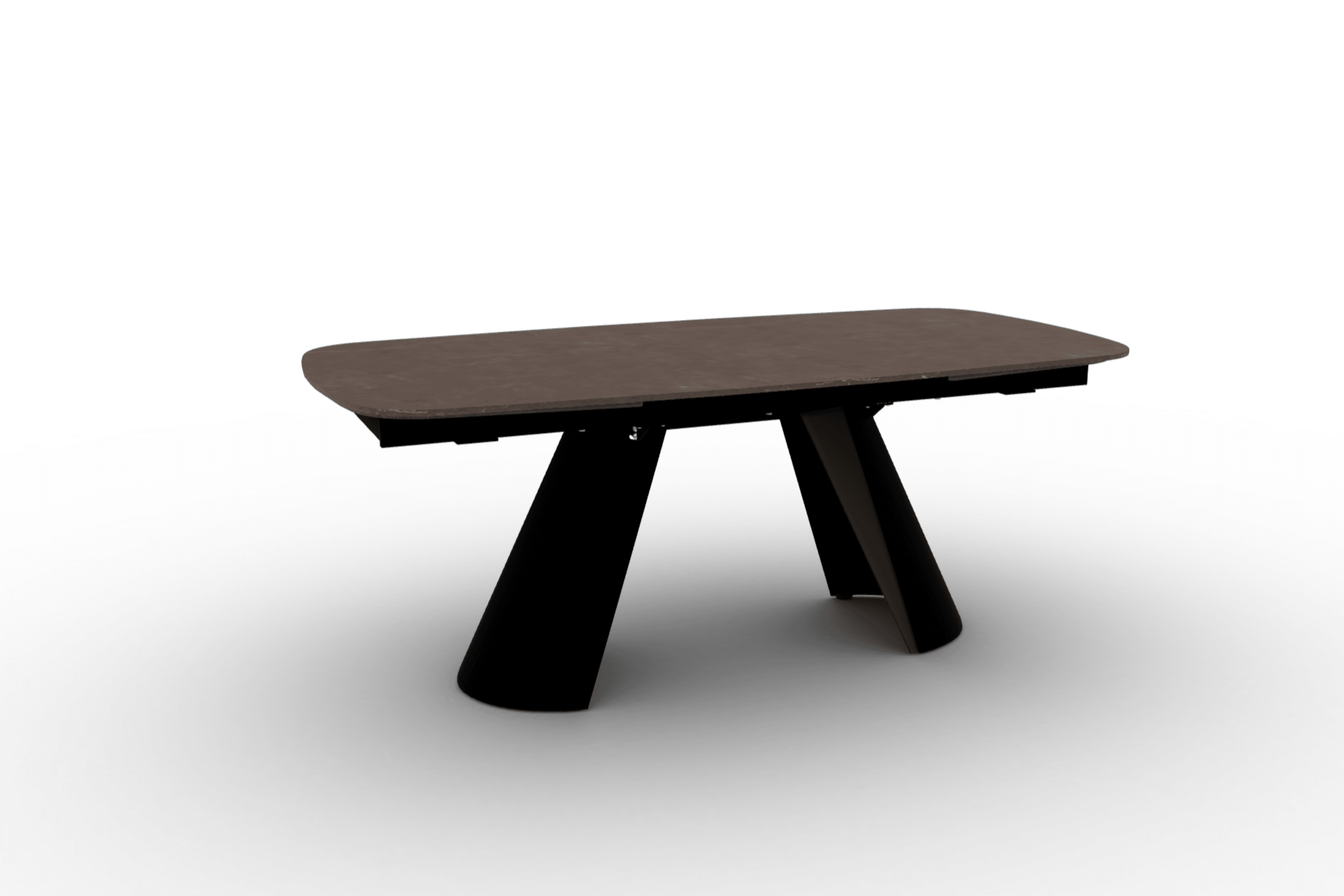 Stół elipsa rozkładany APIAN brązowa ceramika Calligaris matowa czerń matowy brąz Eye on Design