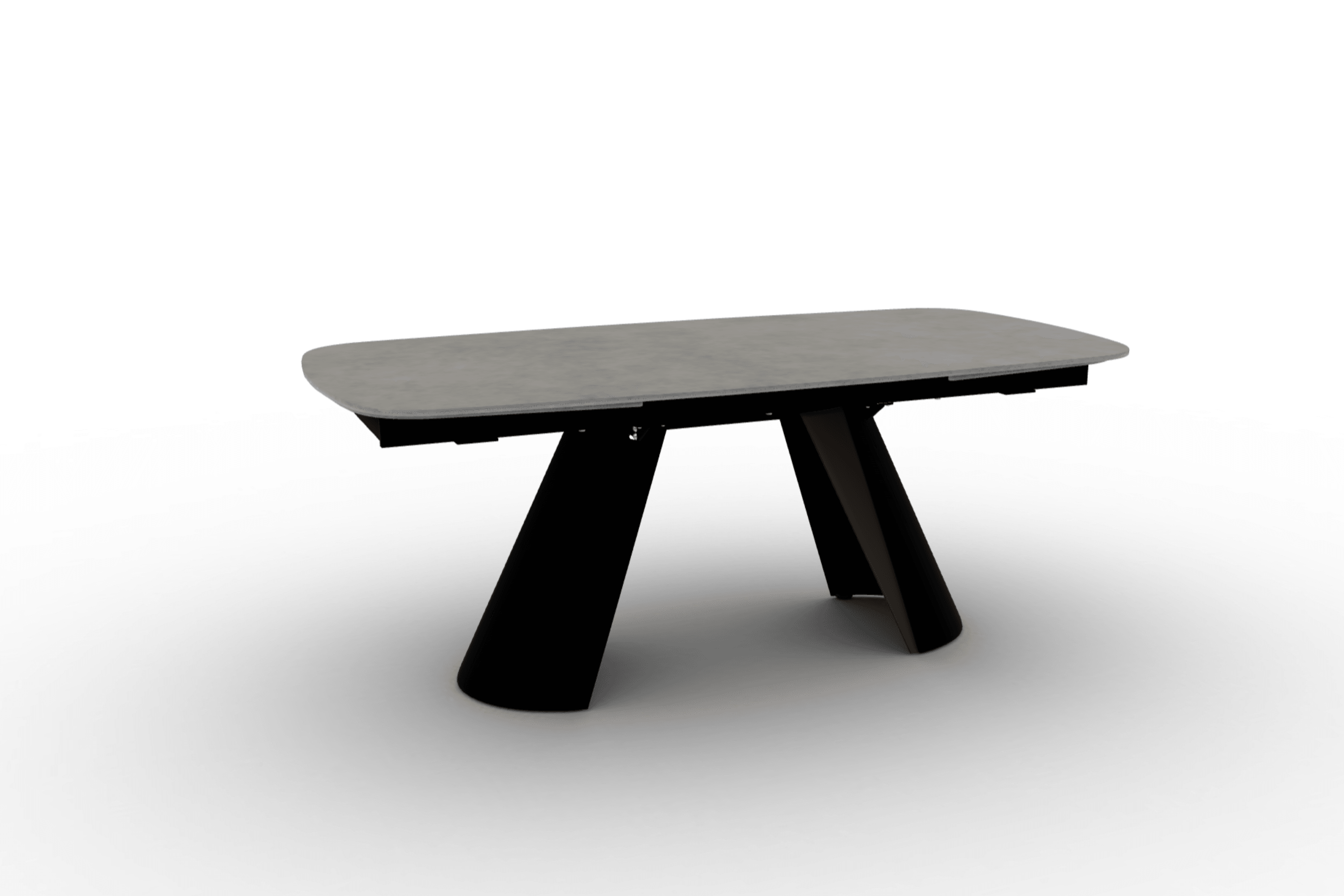 Stół elipsa rozkładany APIAN jasnoszara ceramika Calligaris matowa czerń matowy brąz Eye on Design