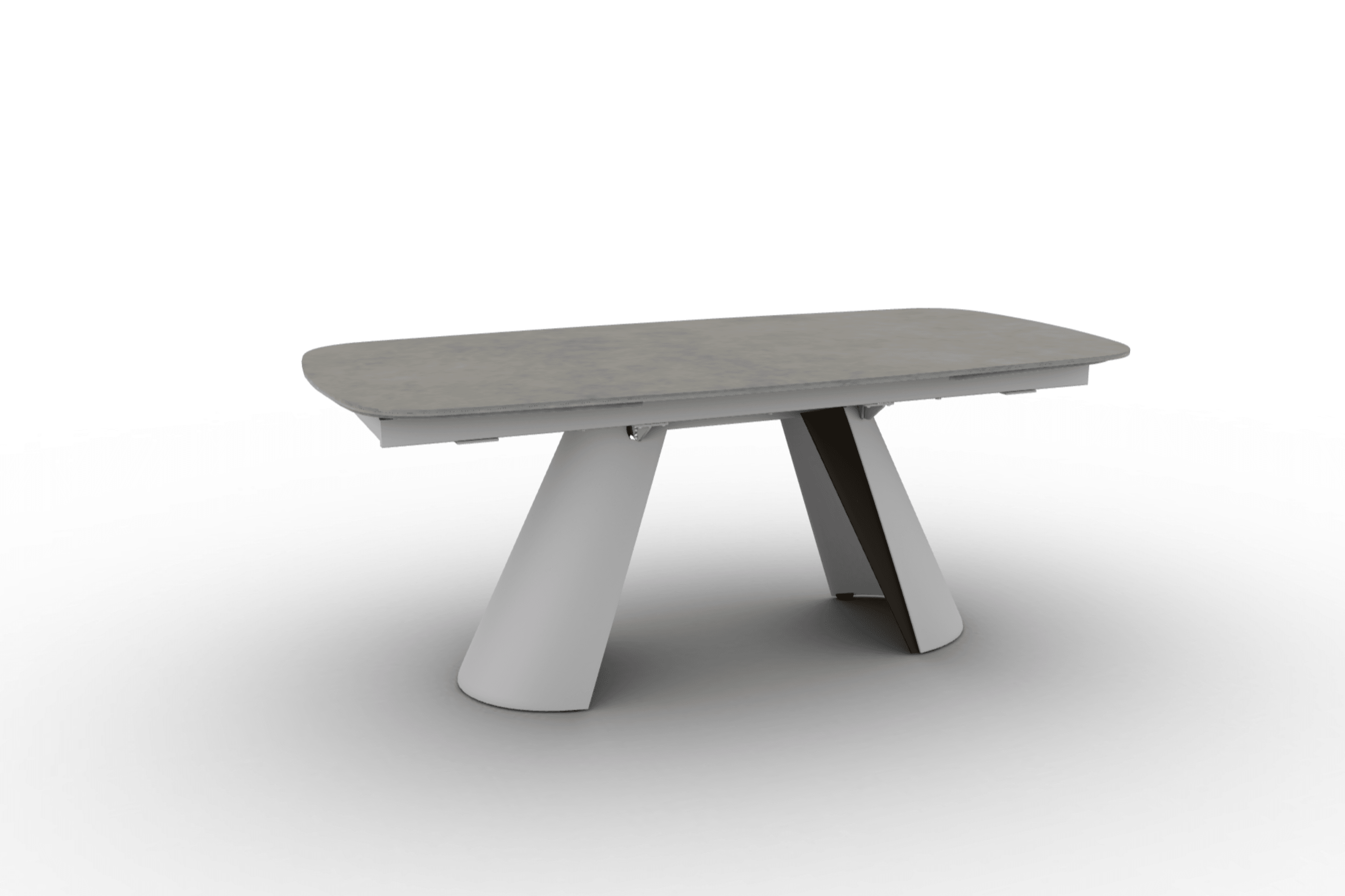 Stół elipsa rozkładany APIAN jasnoszara ceramika Calligaris matowa biel matowy brąz Eye on Design