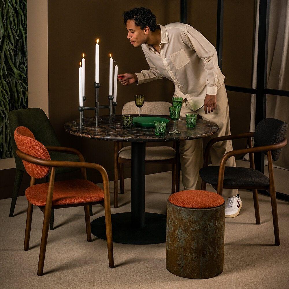 Stół jadalniany MARBLE LOOK ciemnobrązowy Pols Potten Eye on Design