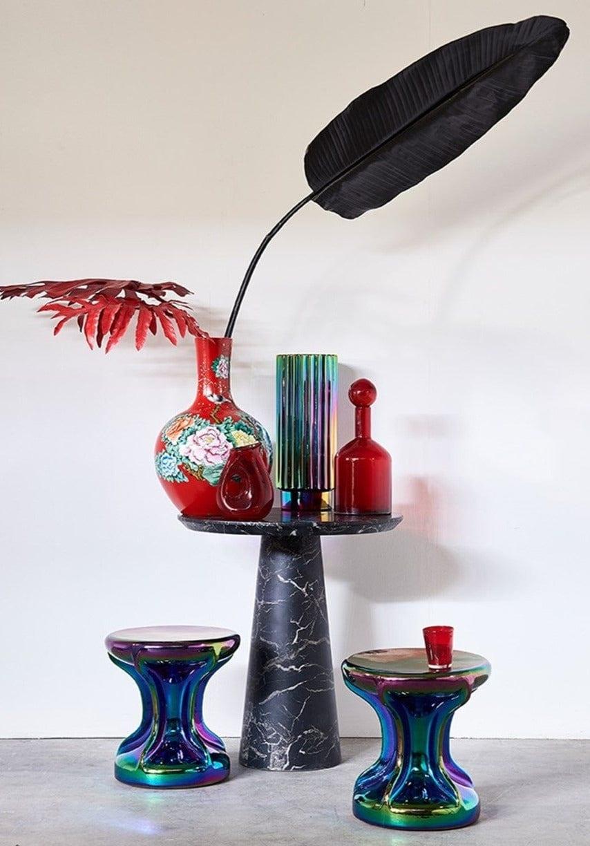 Stół MARBLE LOOK DISC czarny Pols Potten Eye on Design