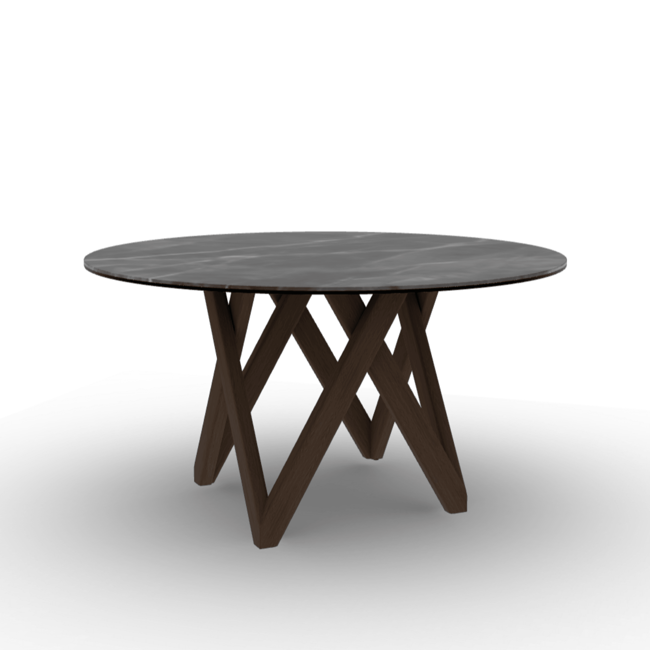 Stół okrągły CARTESIO antracytowy marmur Calligaris 140 cm ciemnobrązowe drewno Eye on Design