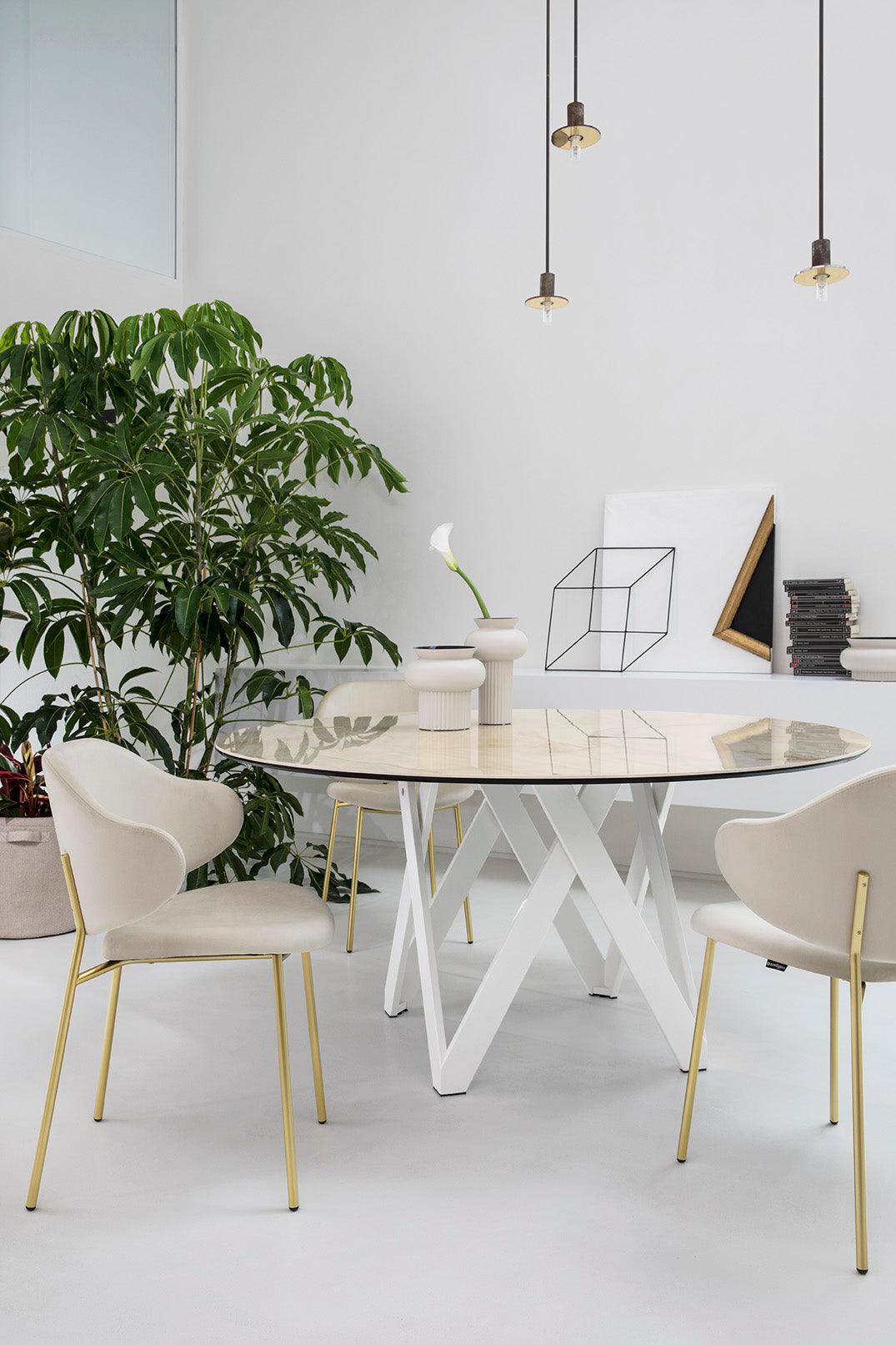 Stół okrągły CARTESIO brązowa ceramika Calligaris Eye on Design