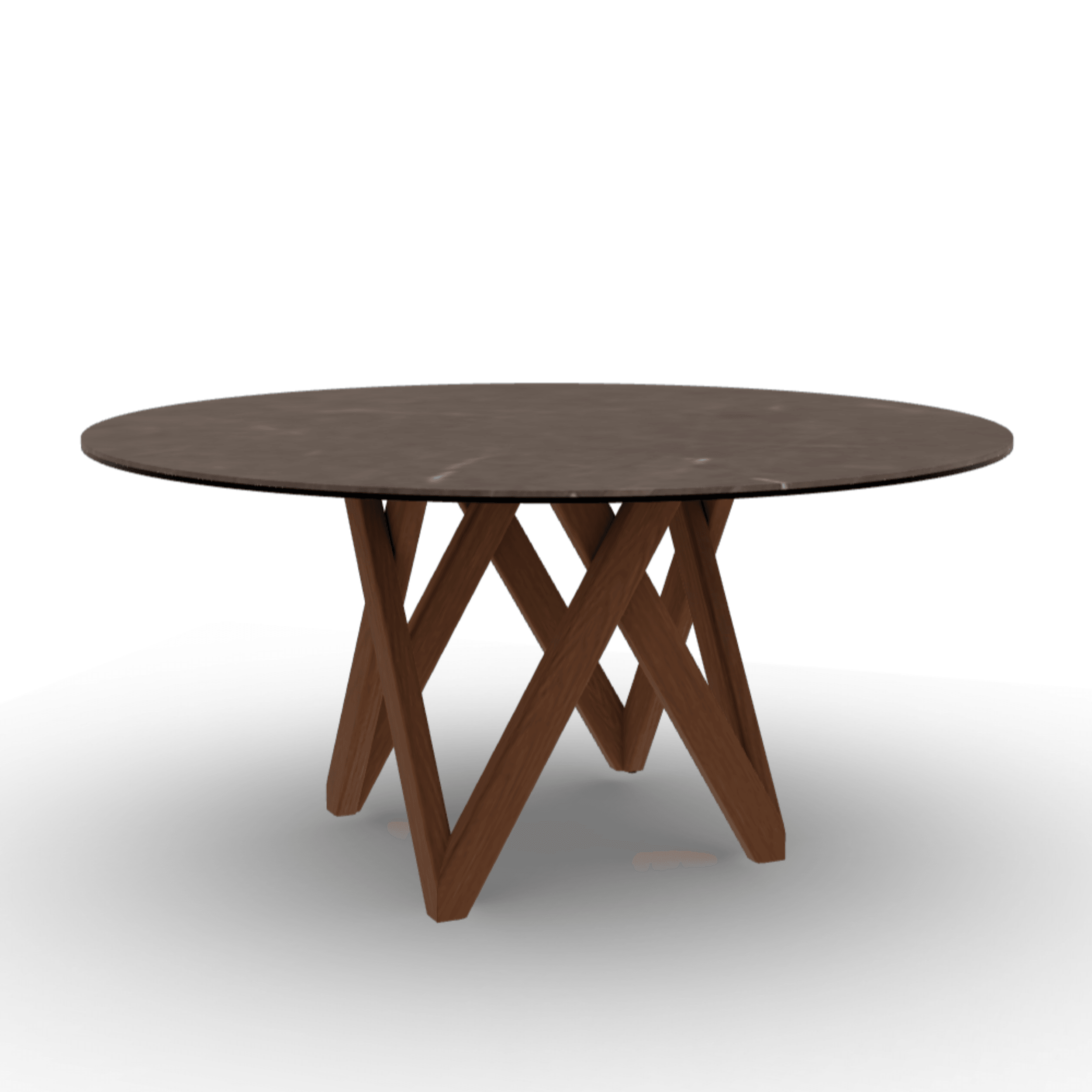 Stół okrągły CARTESIO brązowa ceramika Calligaris 160 cm orzechowe drewno Eye on Design