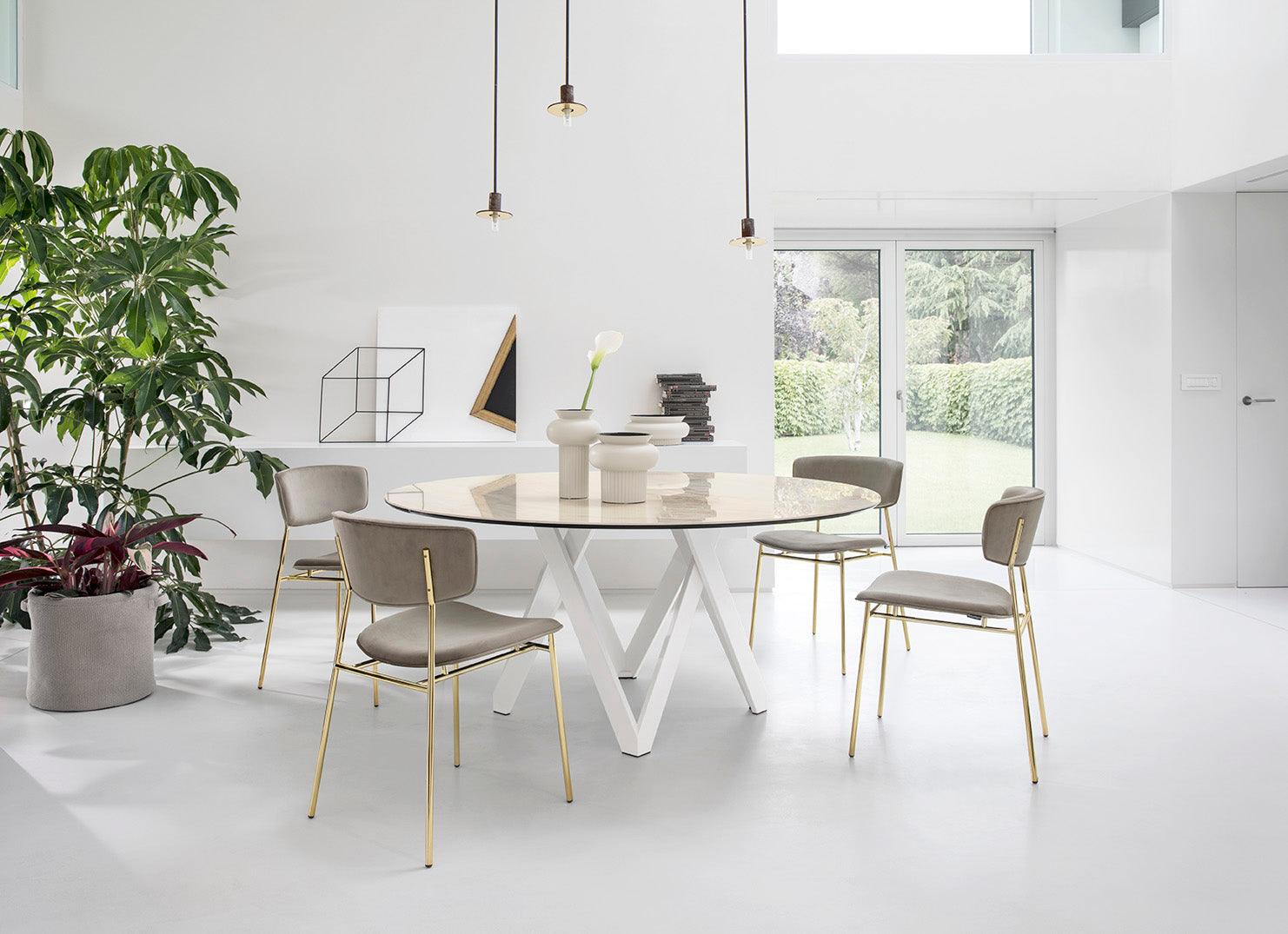 Stół okrągły CARTESIO ciemnoszara ceramika Calligaris Eye on Design